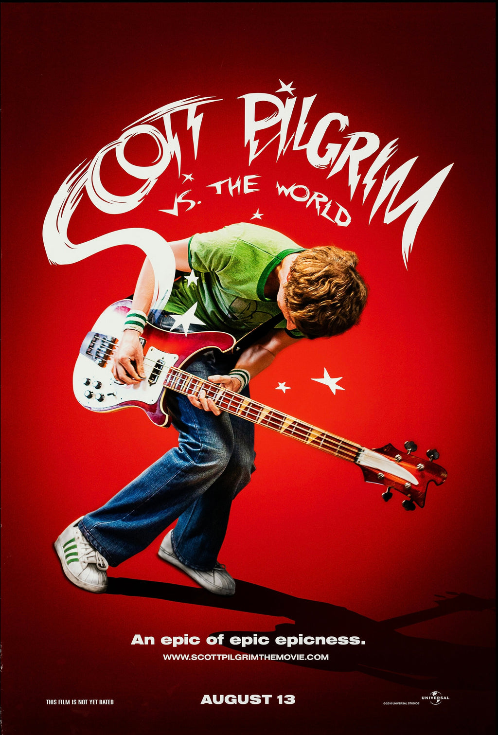 Affiche du film Scott Pilgrim vs. The World (2010) avec Michael Cera. Comédie action culte au style unique. Reproduction HQ – Poster Hub Studio.