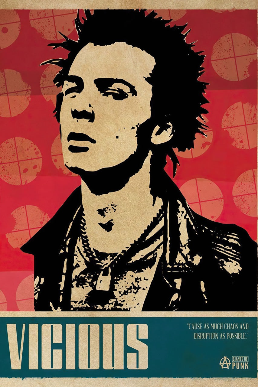 SID VICIOUS – VINTAGE PUNK ROCK POSTER – RETRO WALL ART