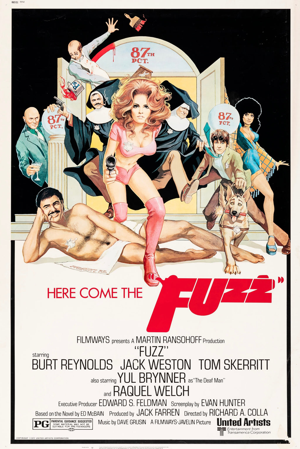FUZZ – FILM DE RICHARD A. COLLA (1972) – BURT REYNOLDS – AFFICHE CINÉMA POLICIER COMÉDIE – REPRODUCTION – POSTER HUB STUDIO – HQ