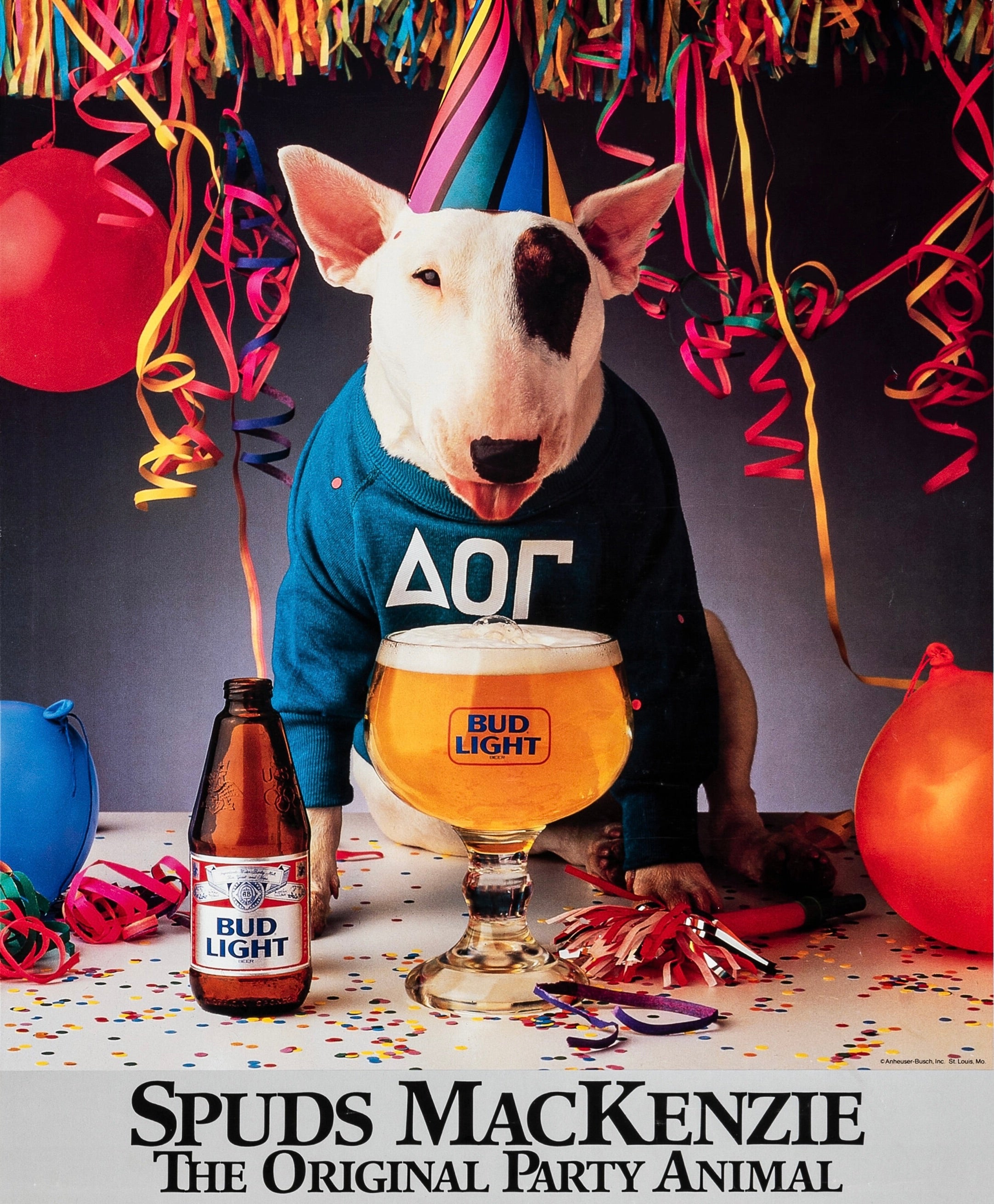 SPUDS MacKENZIE, BUD LIGHT, 1987, POSTER HUB RE – Poster Hub Studio