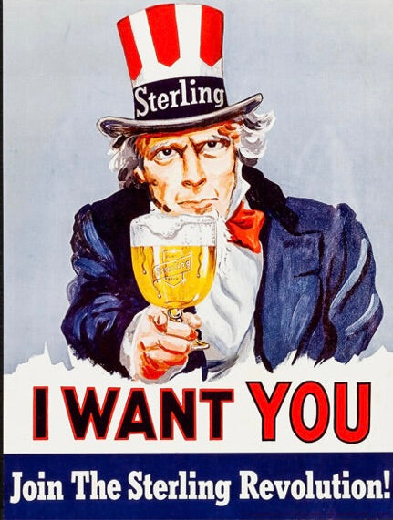 
affiche sterling beer i want you poster publicitaire vintage bière