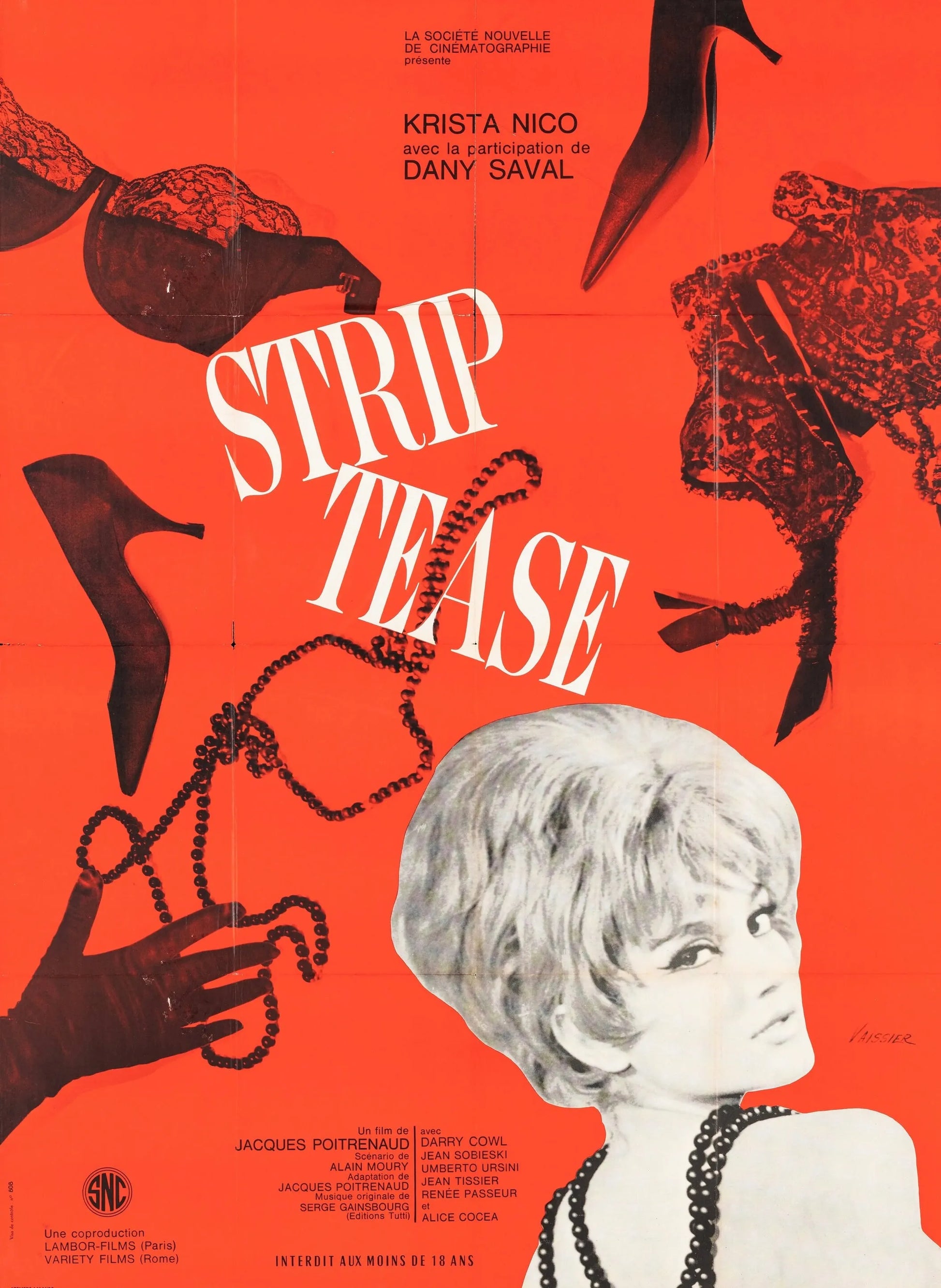 Strip-Tease, Jacques Poitrenaud, 1960, Affiche Vintage Cinéma Rétro, HQ