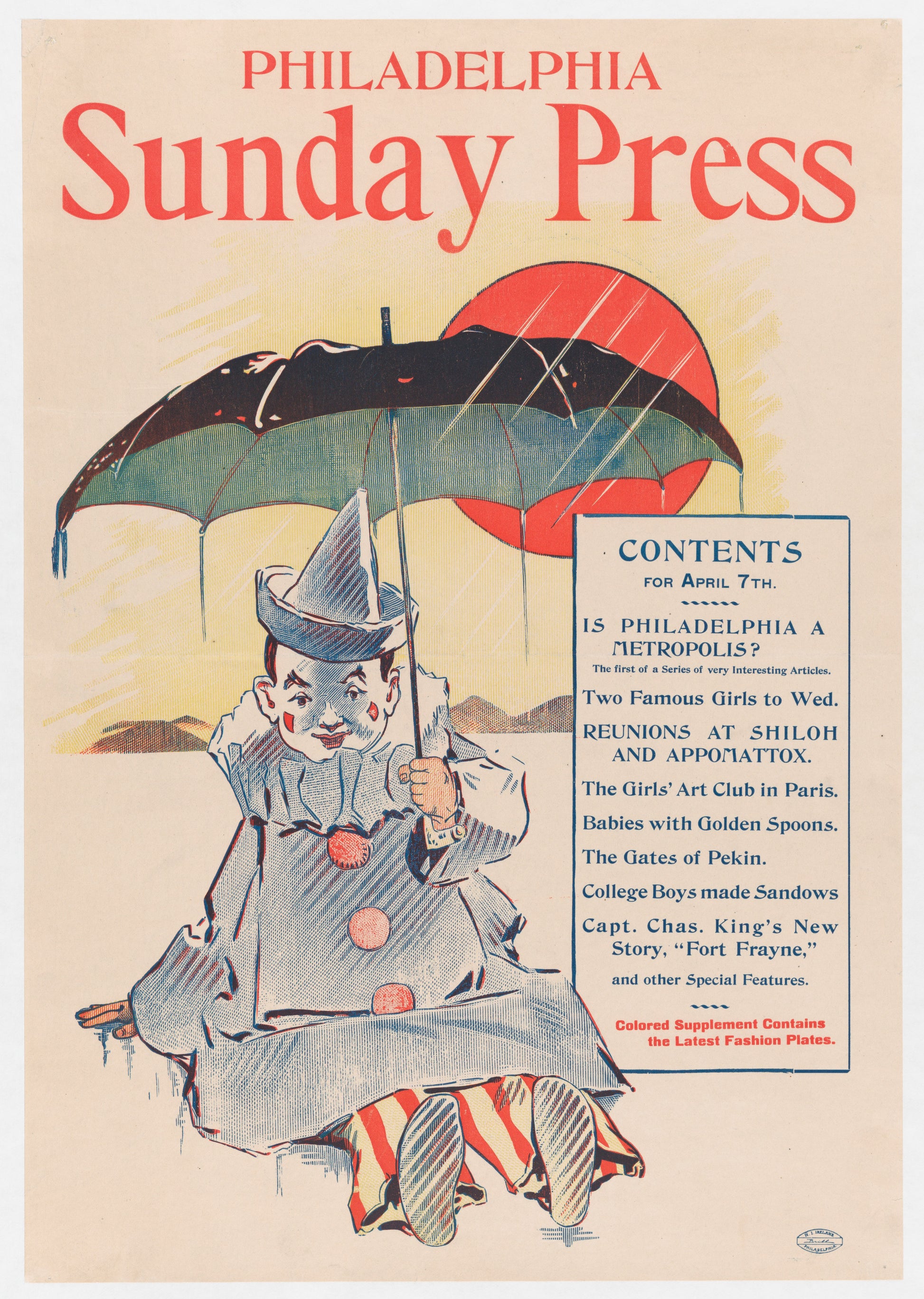 Sunday Press Philadelphia Art Hq – Affiche Vintage Cinéma Rétro | Poster HUB STUDIO