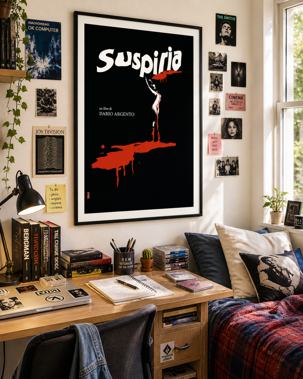 Affiche du film culte Suspiria (1977) de Dario Argento. Un classique du cinéma d’horreur. Reproduction haute qualité – Poster Hub.
