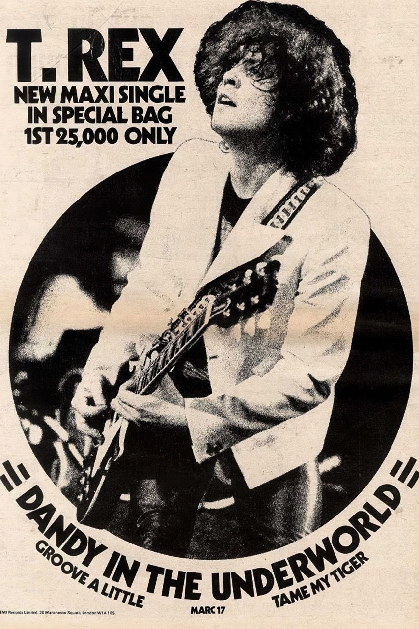 T. REX – DANDY IN THE UNDERWORLD VINTAGE PROMO POSTER