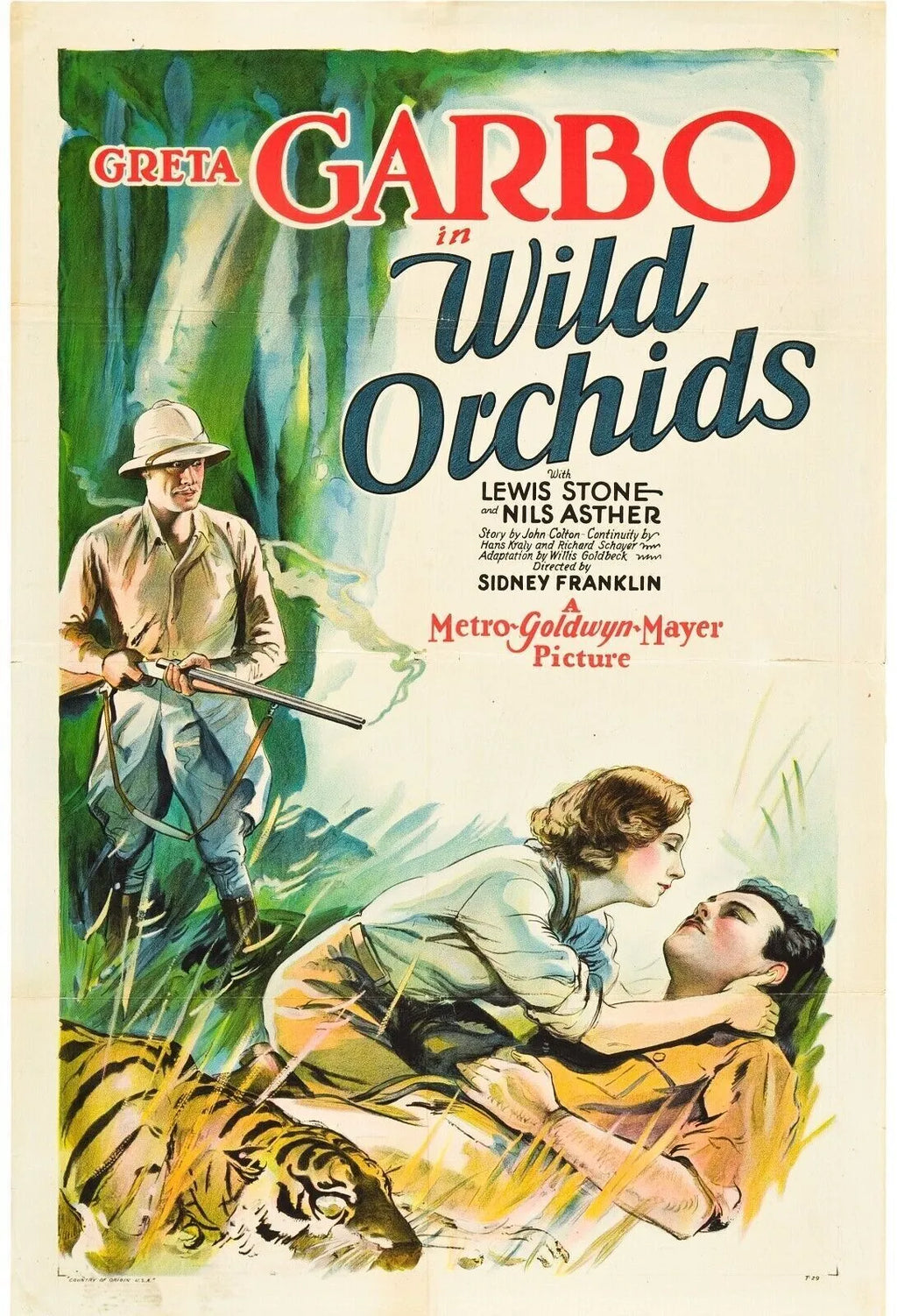 TERRE DE VOLUPTE, WILD ORCHIDS, GRETA GARBO, 1929, repro affiche de cinema, HQ