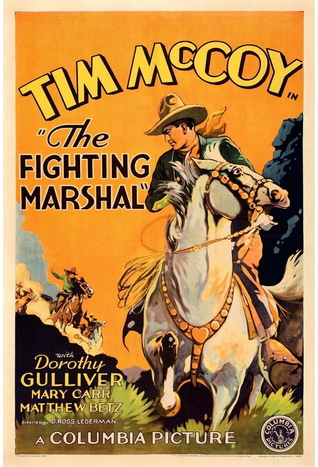 THE FIGHTHING MARSHAL, TIM McCOY, 1931, repro affiche de cinema, HQ