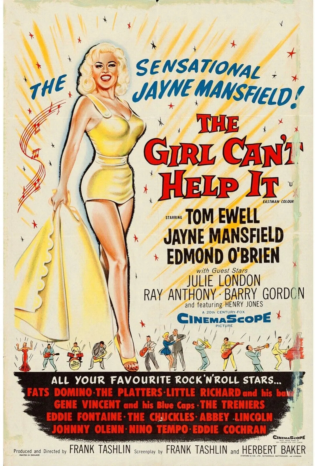THE GIRL CAN’T HELP IT, EDDIE COCHRAN, 1956, REPRO CONCERT POSTER, VINTAGE, HQ.