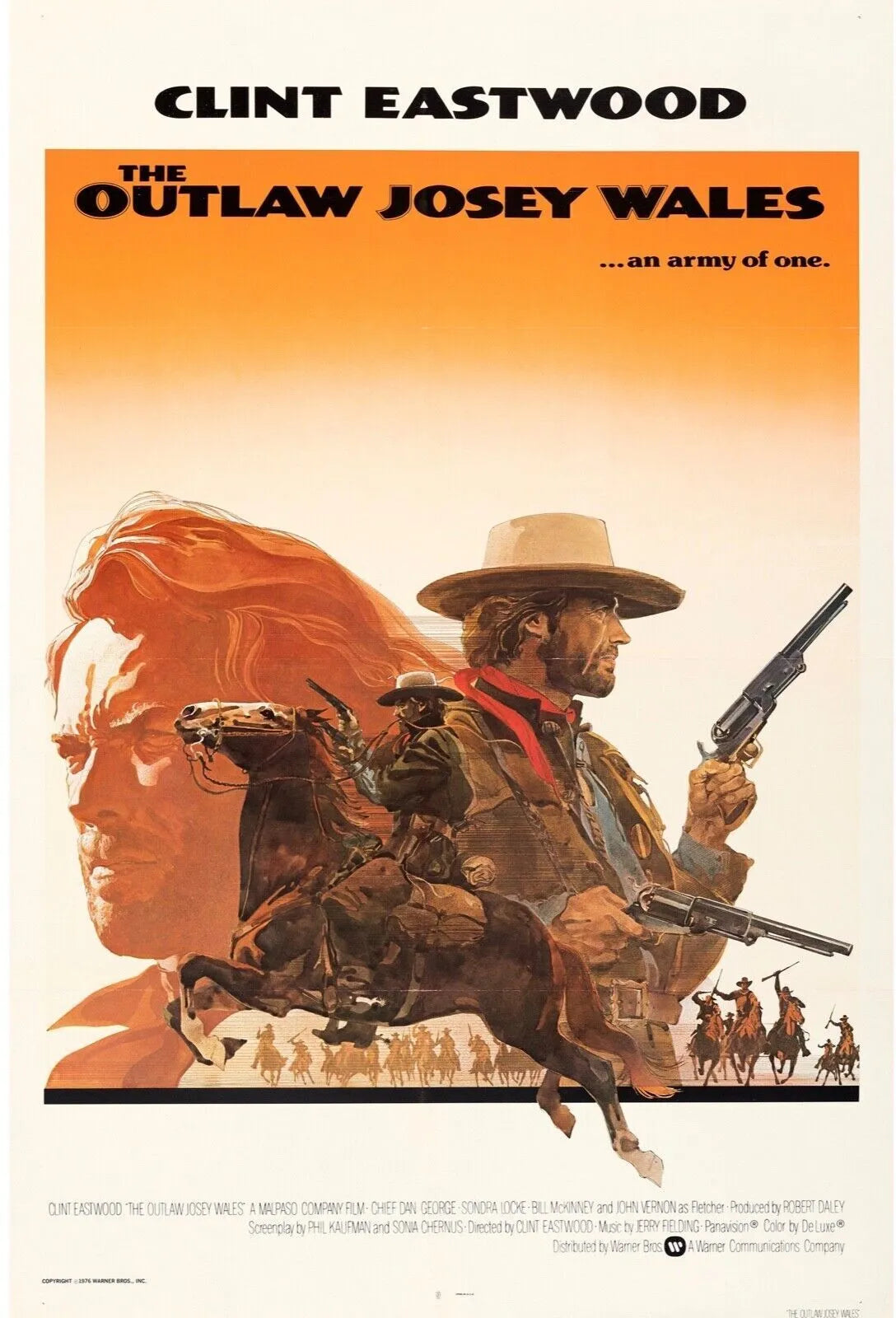THE OUTLAW JOSEY WALES, CLINT EASTWOOD, REPRO AFFICHE CINEMA VINTAGE, HQ