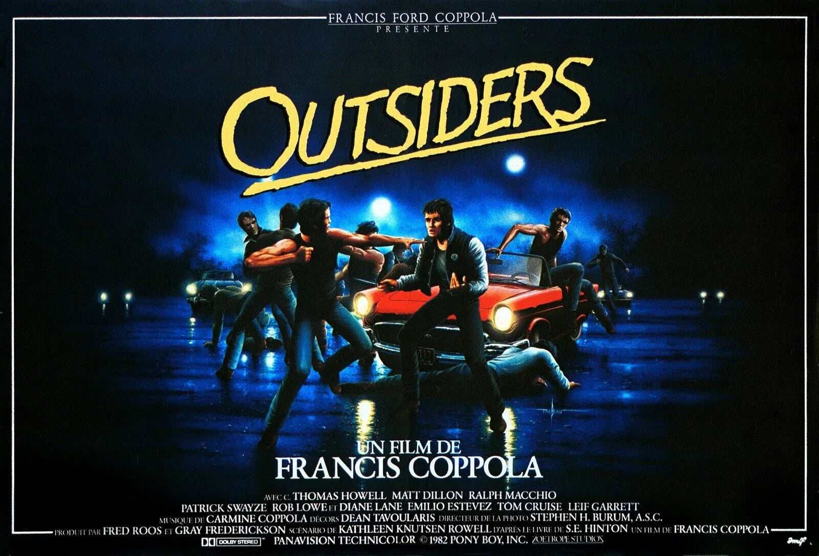 THE OUTSIDERS, FRANCIS FORD COPPOLA, 1983, repro affiche de cinema, HQ