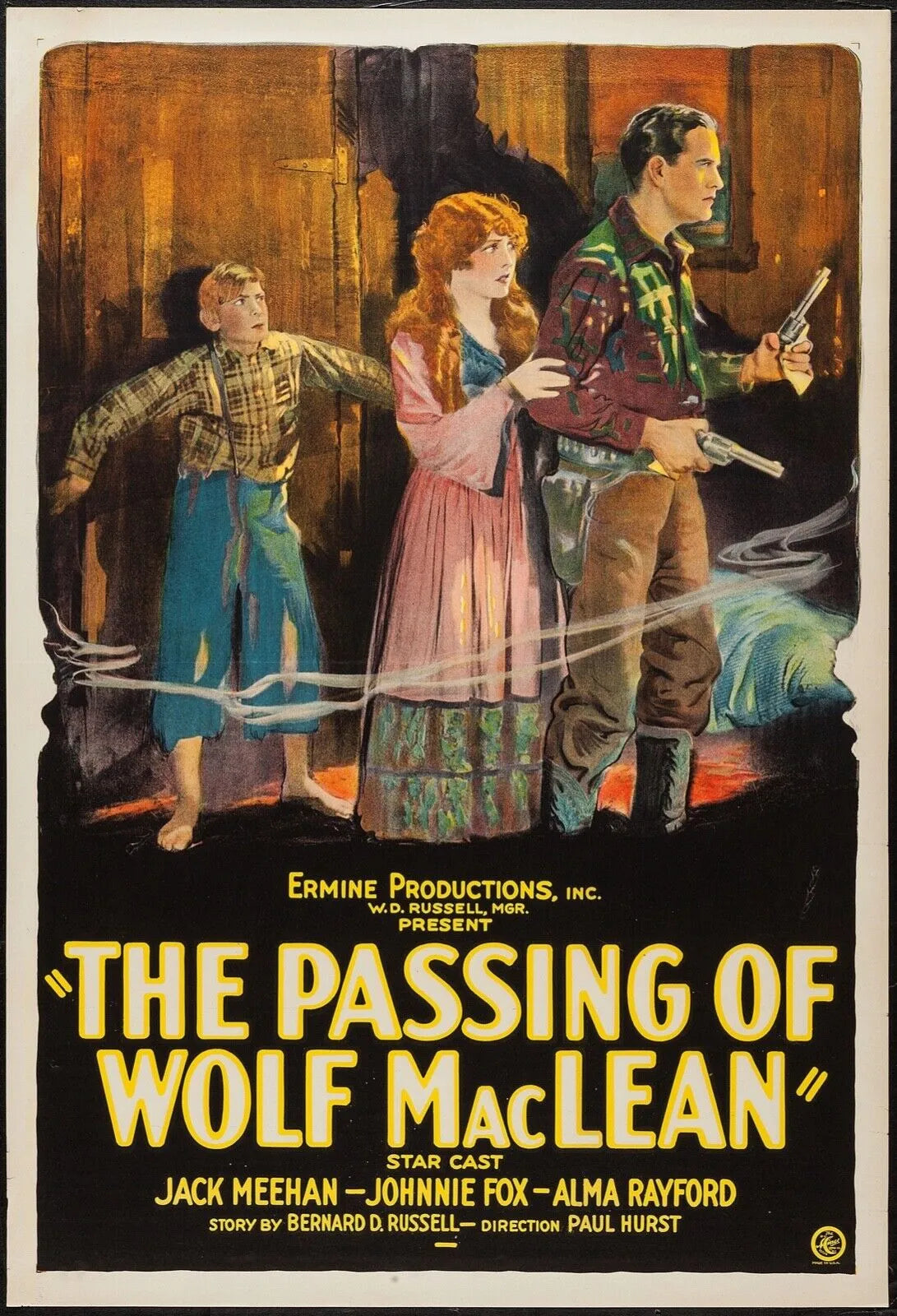 THE PASSING OF WOLF, MAC LEAN, JACK MOWER, 1924, REPRO AFFICHE CINÉMA, HQ