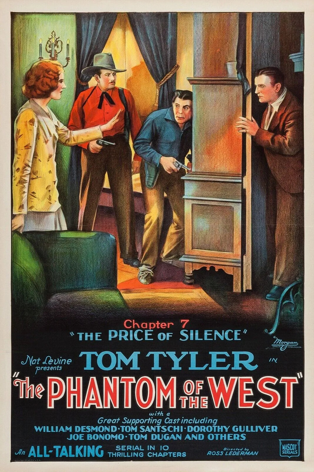 THE PHANTOM OF THE WEST, TOM TYLER, 1931, REPRO AFFICHE CINÉMA VINTAGE,HQ