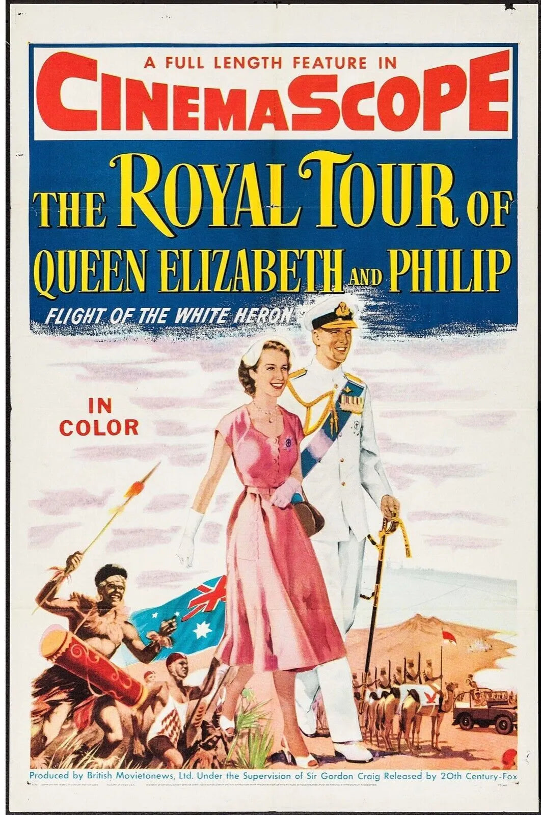THE ROYAL TOUR OF QUEEN ELIZABETH AND PHILIP, REPRO AFFICHE CINÉMA HQ.