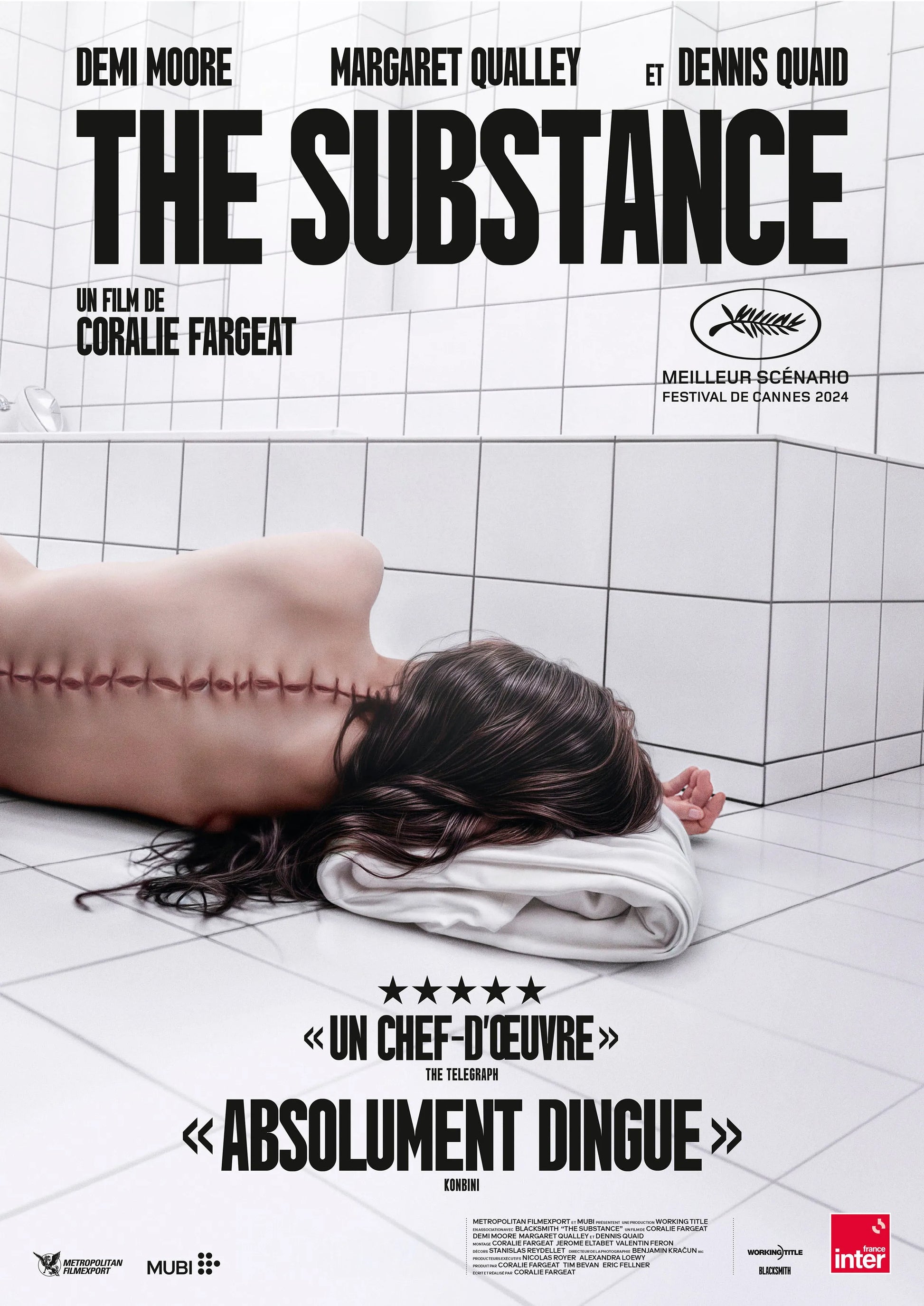 THE SUBSTANCE, DEMI MOORE, 2024, REPRO MOVIE POSTER, VINTAGE, HQ