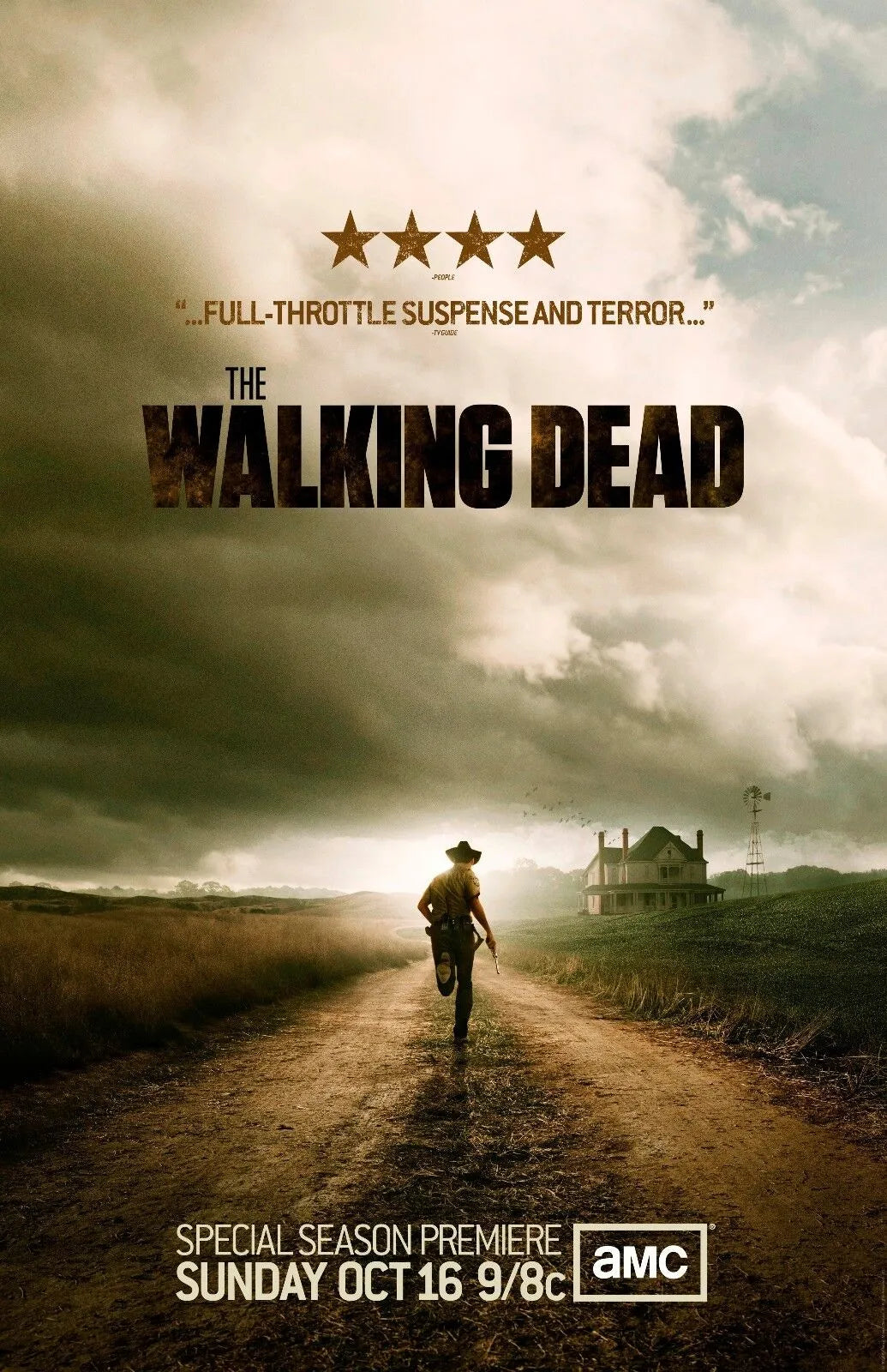 THE WALKING DEAD, ANDREW LINCOLN, 2010, REPRO AFFICHE TV SHOW VINTAGE, HQ