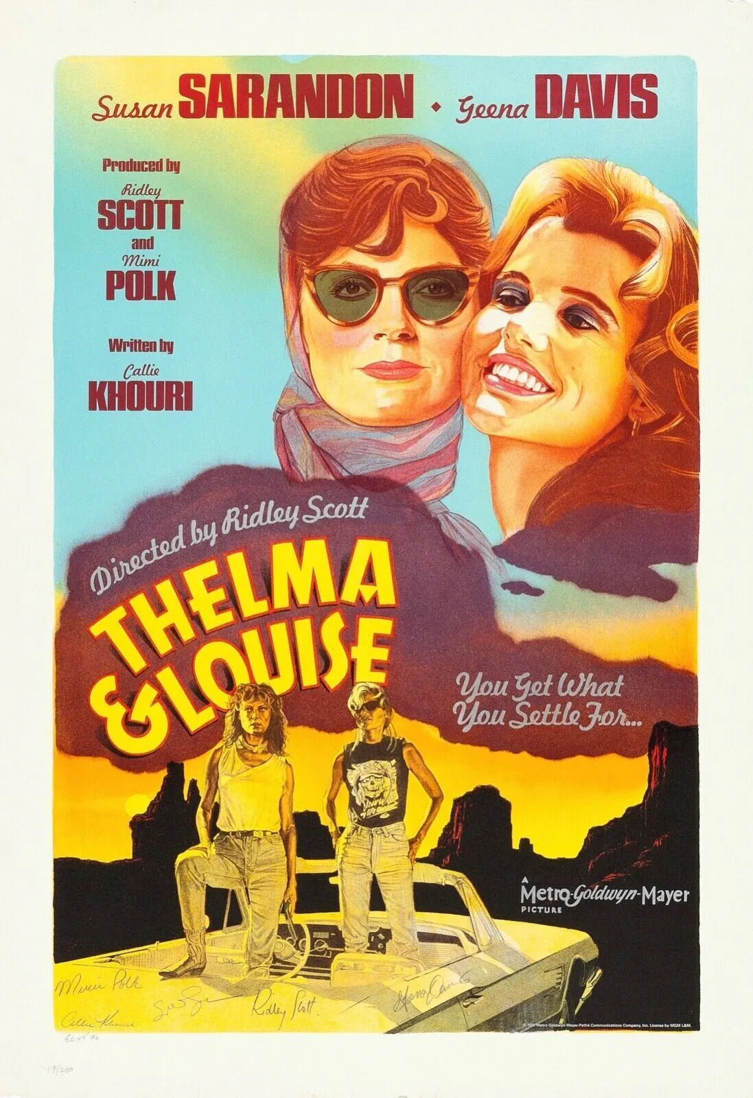 THELMA & LOUISE GENE, DAVIS, 1991, REPRO AFFICHE CINEMA VINTAGE, HQ