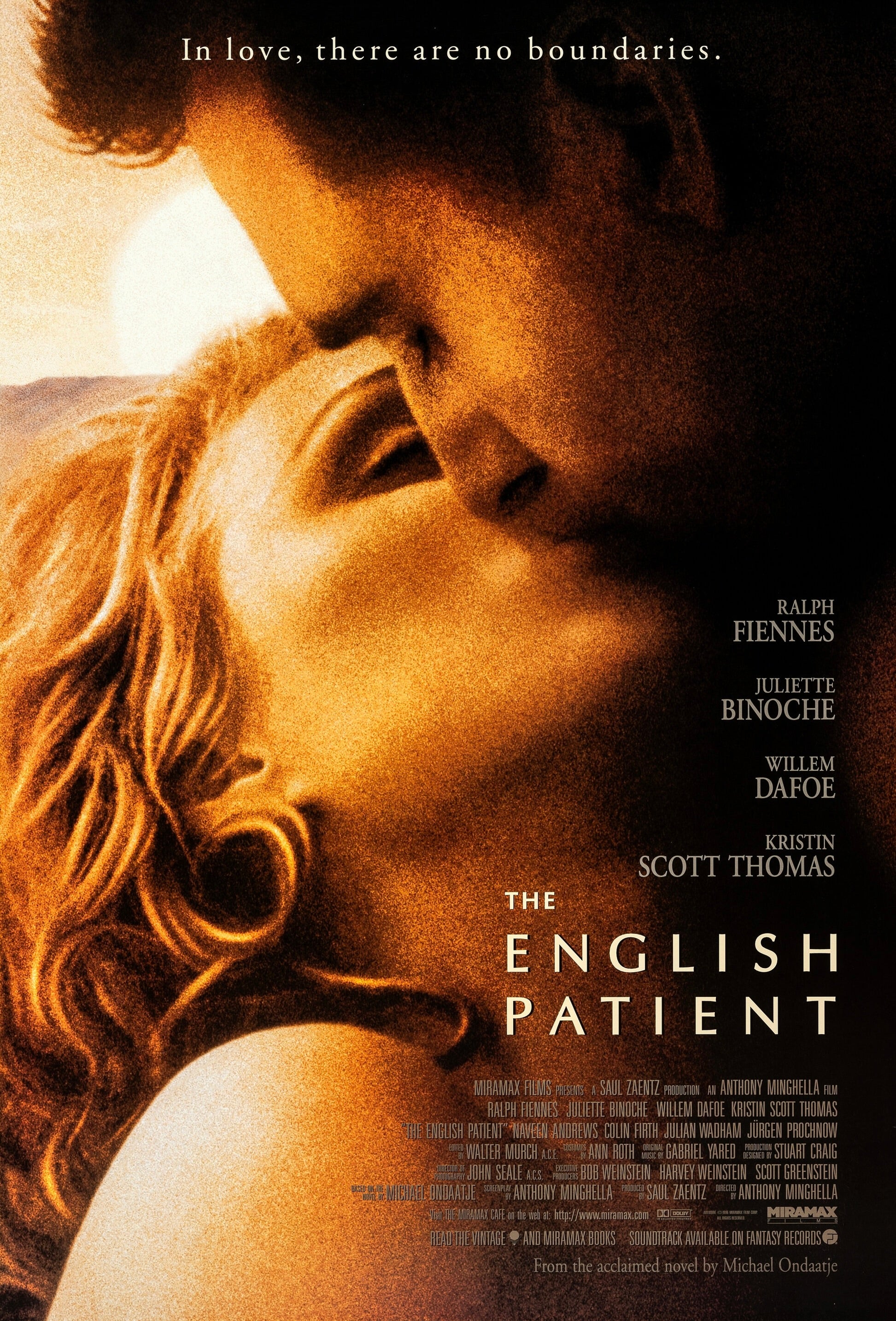 THE ENGLISH PATIENT — FILM DE ANTHONY MINGHELLA (1996) — RALPH FIENNES — JULIETTE BINOCHE — AFFICHE CINÉMA DRAME ROMANTIQUE — REPRODUCTION — POSTER HUB STUDIO — HQ