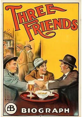 THREE FRIEND, BLANCHE SWEET, 1913, repro affiche cinéma, HQ