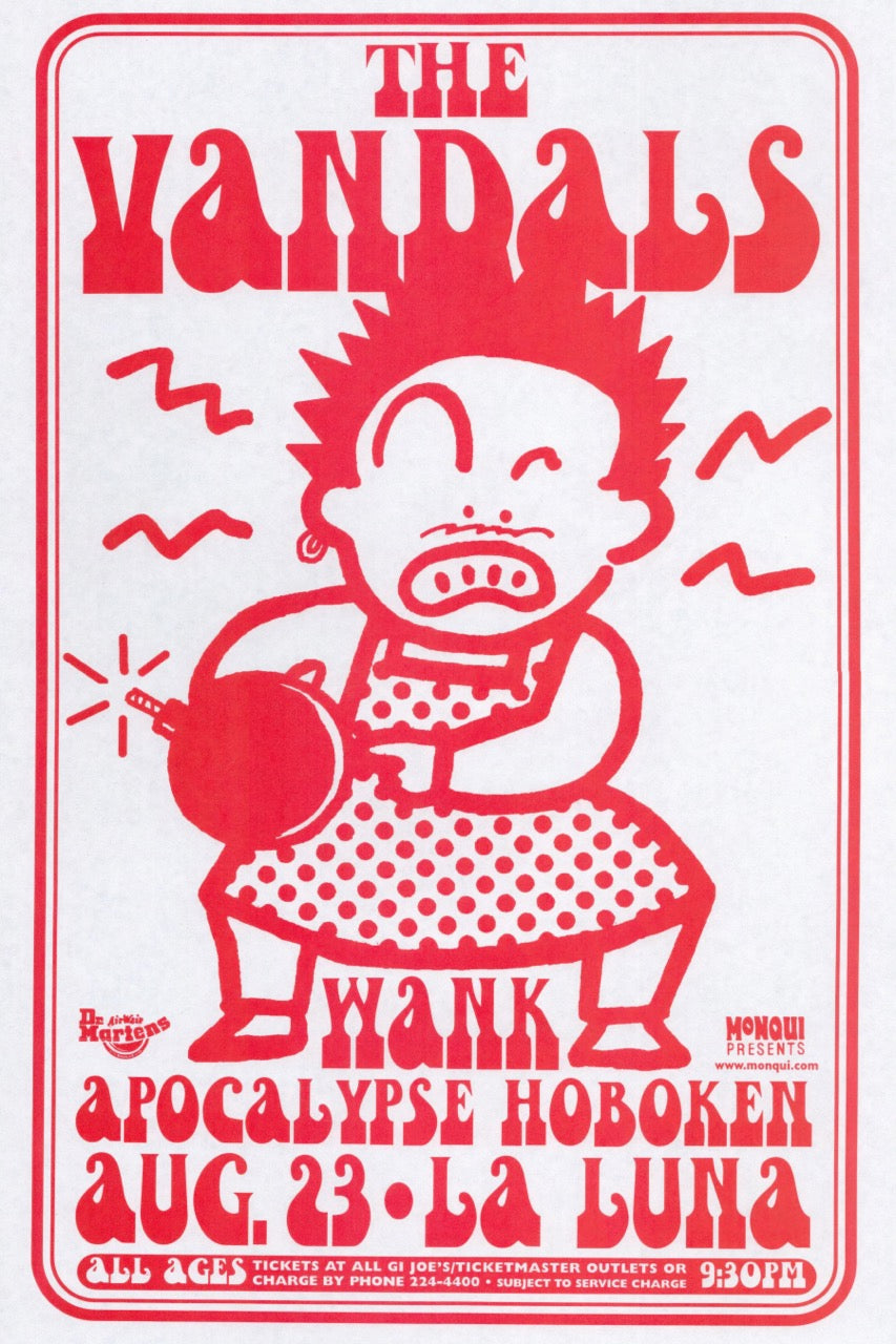 THE VANDALS – WANK APOCALYPSE HOBOOKEN CONCERT POSTER LA LUNA
