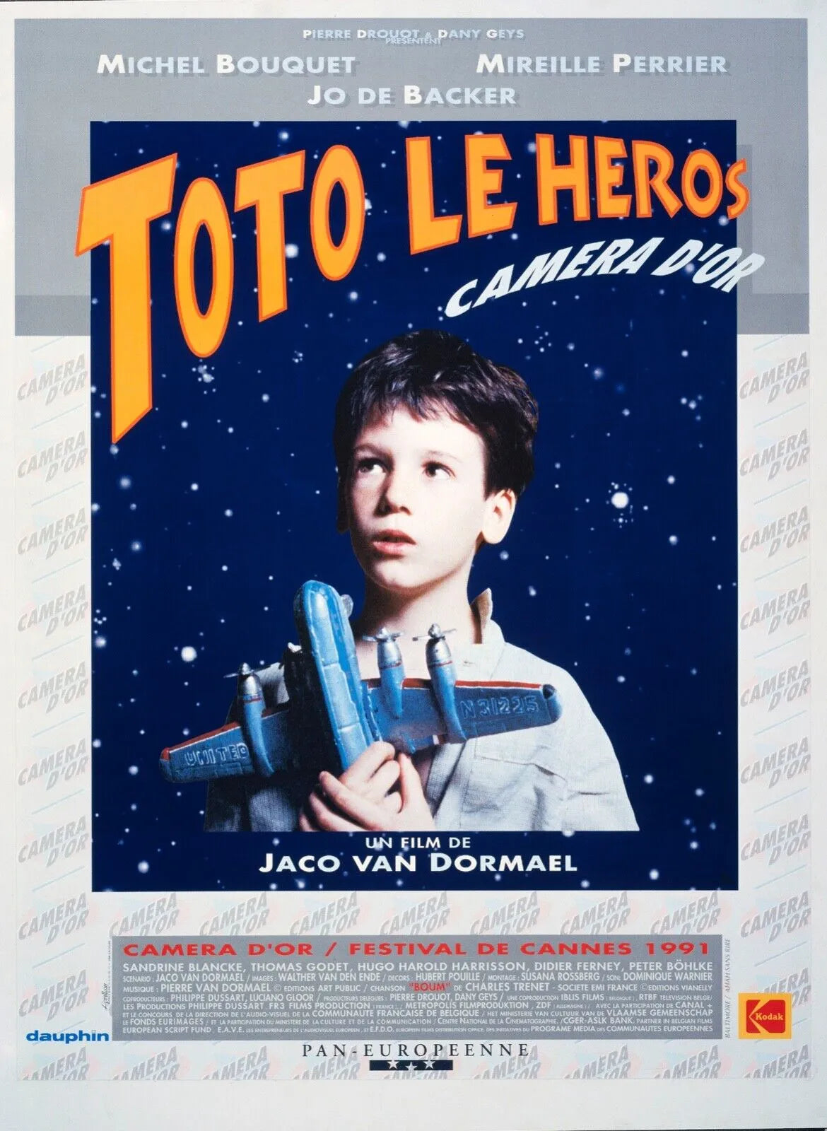 TOTO LE HÉROS, MICHEL BOUQUET, MIREILLE PERRIER, REPRO AFFICHE CINEMA VINTAGE, HQ