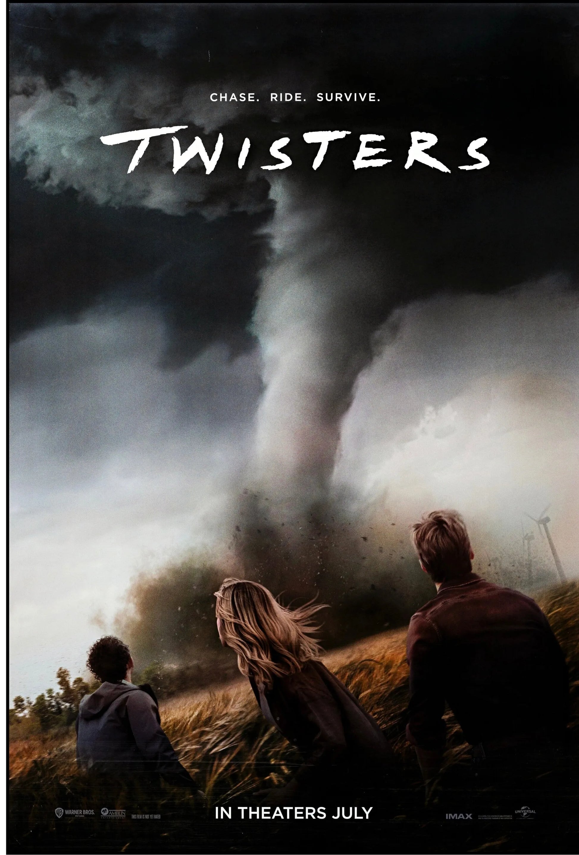 TWISTERS – GLEN POWELL – 2024, AFFICHE VINTAGE CINÉMA RÉTRO, HQ