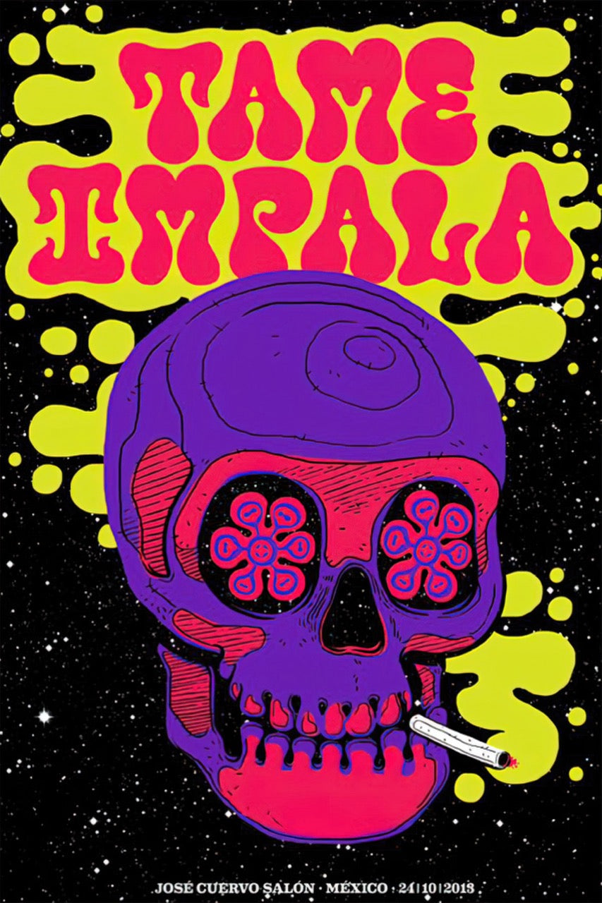 TAME IMPALA – MEXICO 2018 PSYCHEDELIC CONCERT POSTER VINTAGE