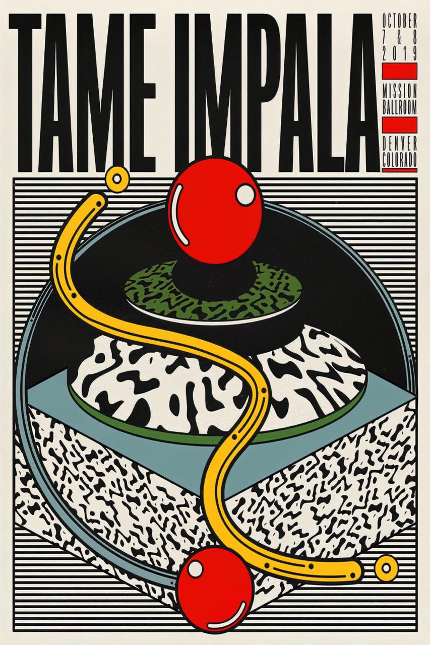 TAME IMPALA – DENVER 2019 MISSION BALLROOM CONCERT POSTER VINTAGE