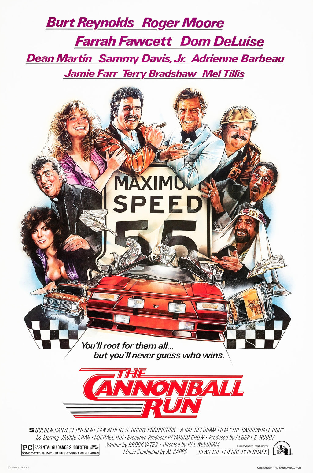 THE CANNONBALL RUN – FILM (1981) – BURT REYNOLDS – ROGER MOORE – AFFICHE CINÉMA COMÉDIE ACTION – REPRODUCTION – POSTER HUB STUDIO – HQ