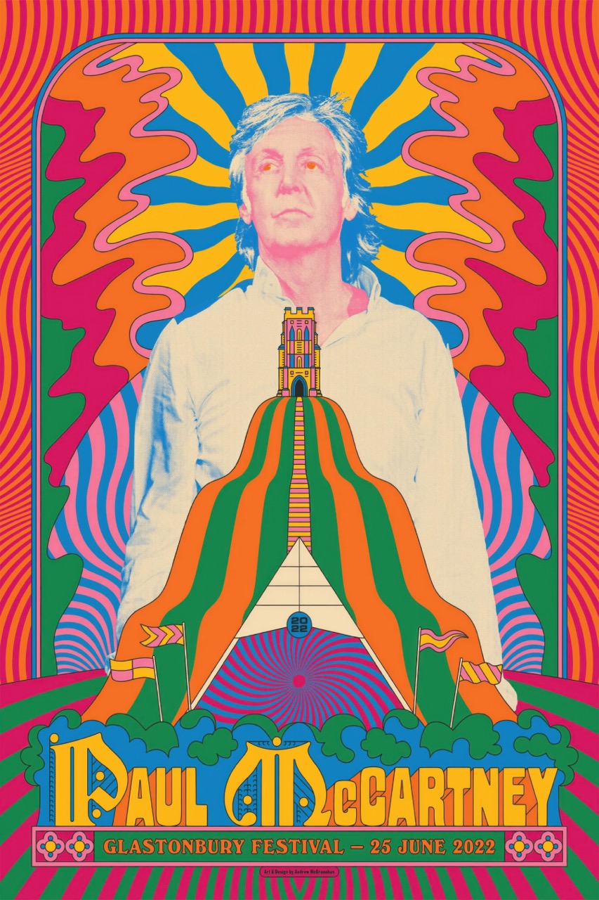 PAUL MCCARTNEY – GLASTONBURY FESTIVAL 2022 PSYCHEDELIC POSTER