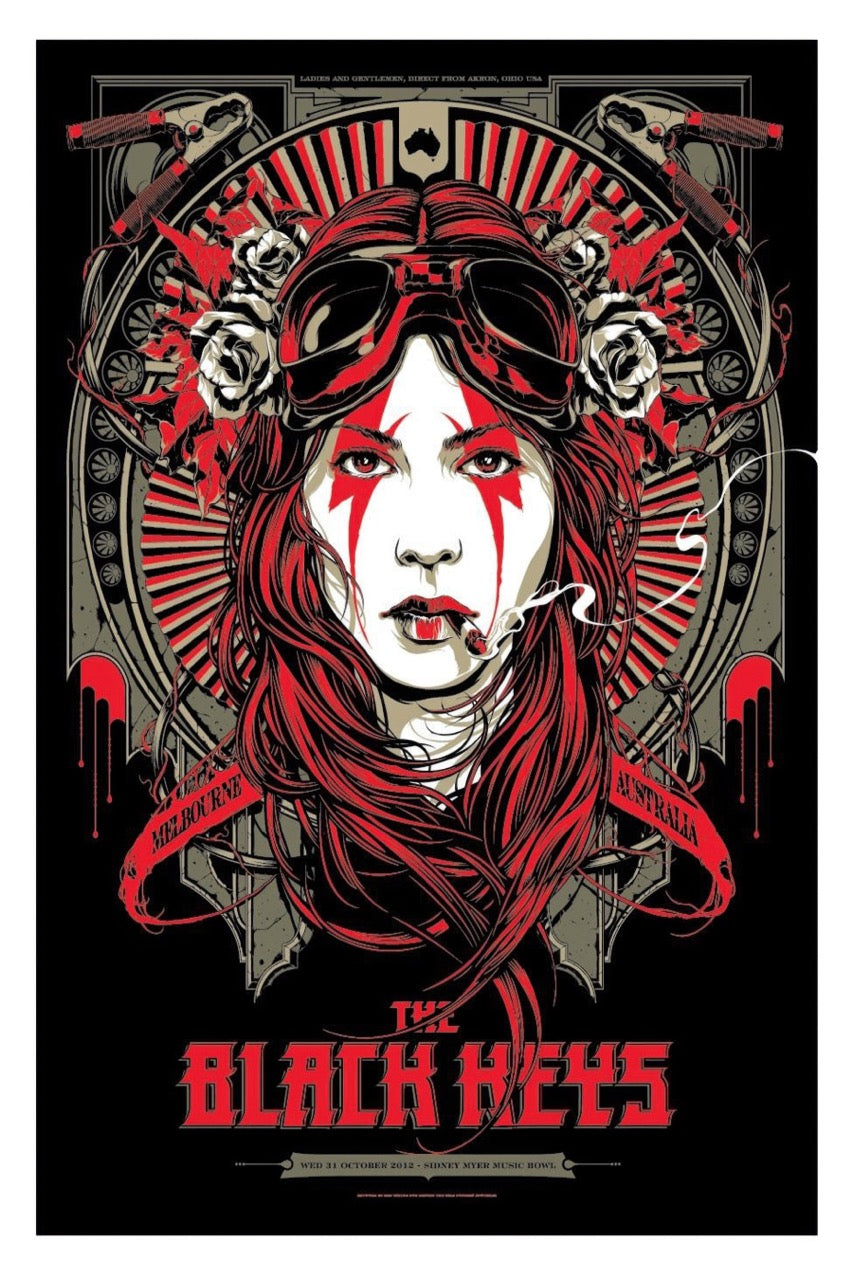THE BLACK KEYS – 2012 AUSTRALIA TOUR CONCERT POSTER VINTAGE