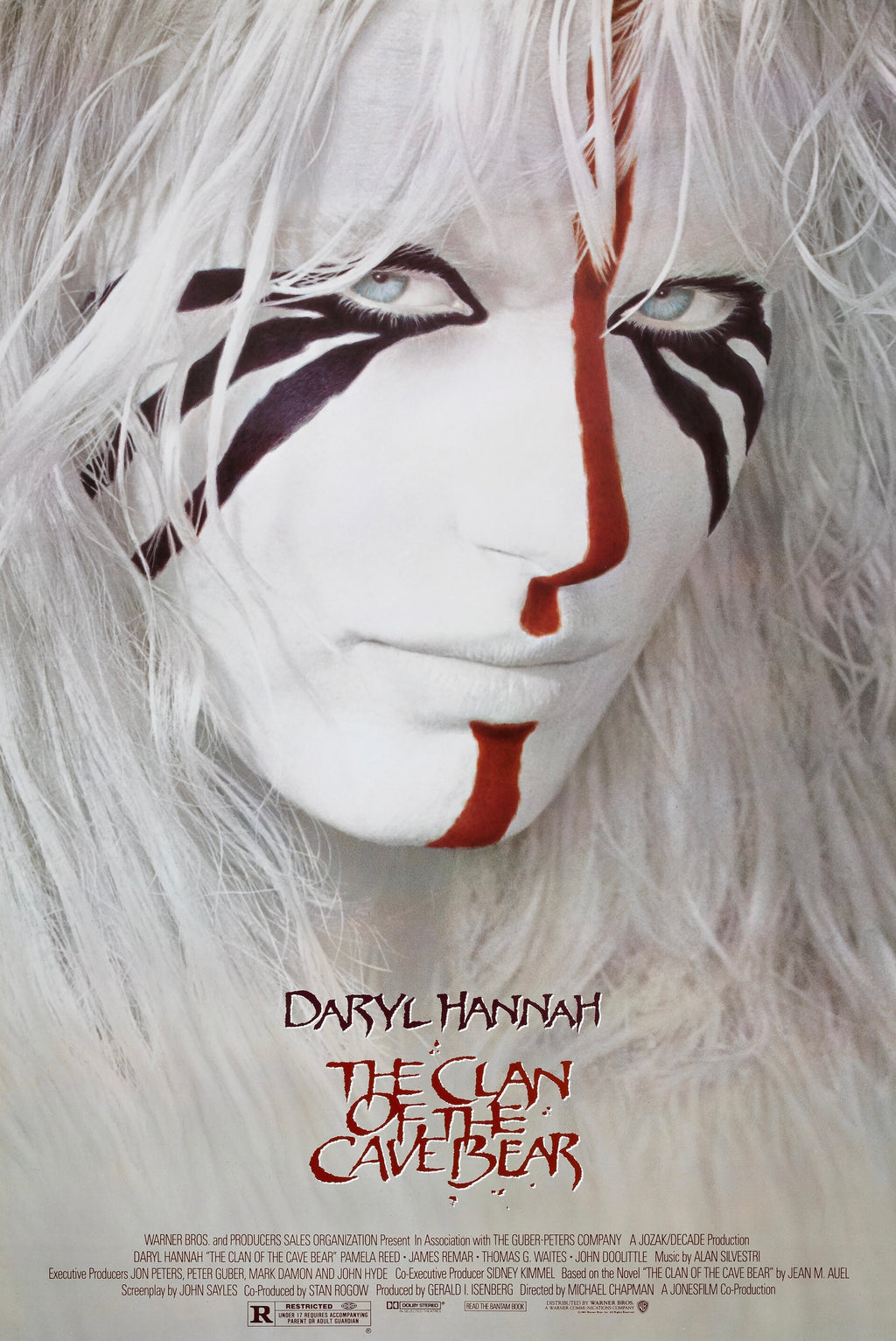 Affiche du film The Clan of the Cave Bear (1986) avec Daryl Hannah. Film d’aventure préhistorique culte. Reproduction HQ – Poster Hub Studio.