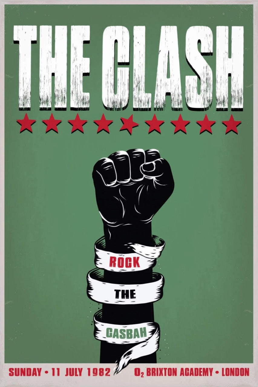 THE CLASH – ROCK THE CASBAH 1982 LONDON CONCERT POSTER