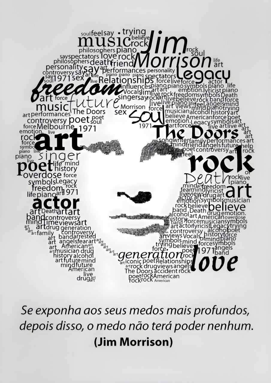 JIM MORRISON – THE DOORS TYPOGRAPHIC ART PORTRAIT QUOTE
