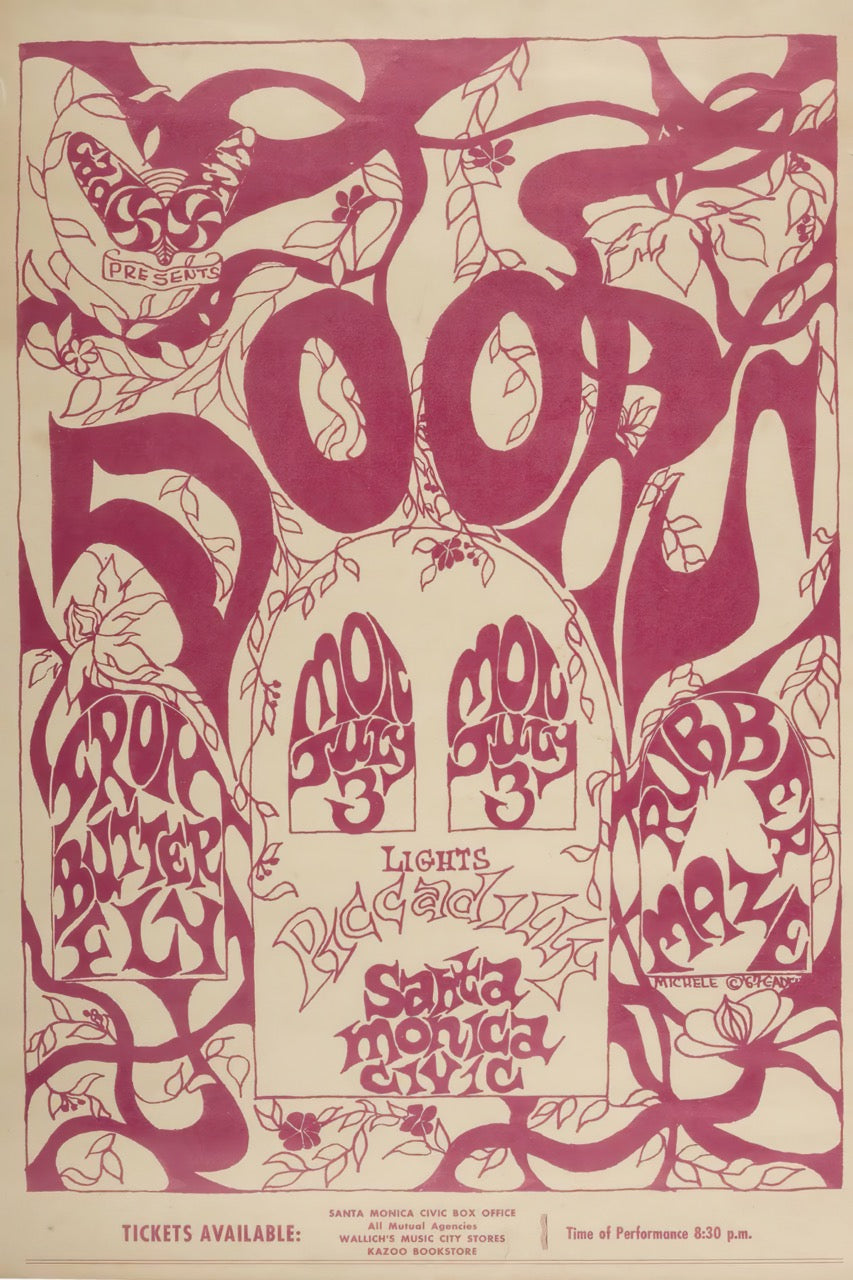 THE DOORS – SANTA MONICA CIVIC 1967 PSYCHEDELIC CONCERT POSTER (Copy)