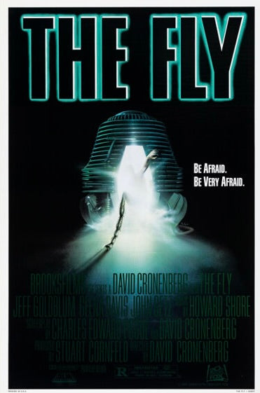 Affiche culte The Fly (1986) de Cronenberg avec Jeff Goldblum. Film d’horreur et science-fiction mythique. Reproduction HQ – Poster Hub.