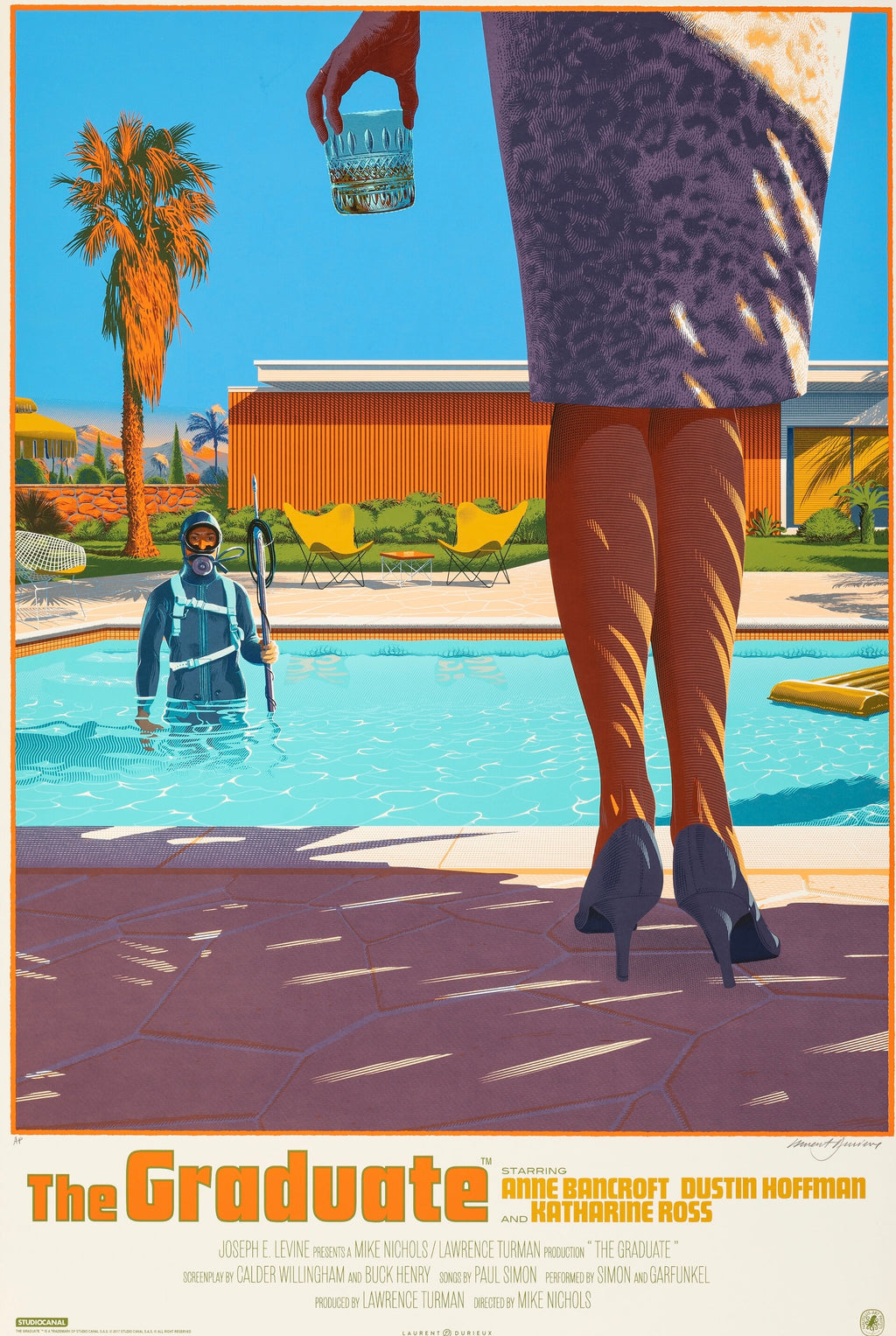 Affiche du film The Graduate (1967) de Mike Nichols avec Dustin Hoffman. Classique du cinéma américain. Reproduction HQ – Poster Hub.