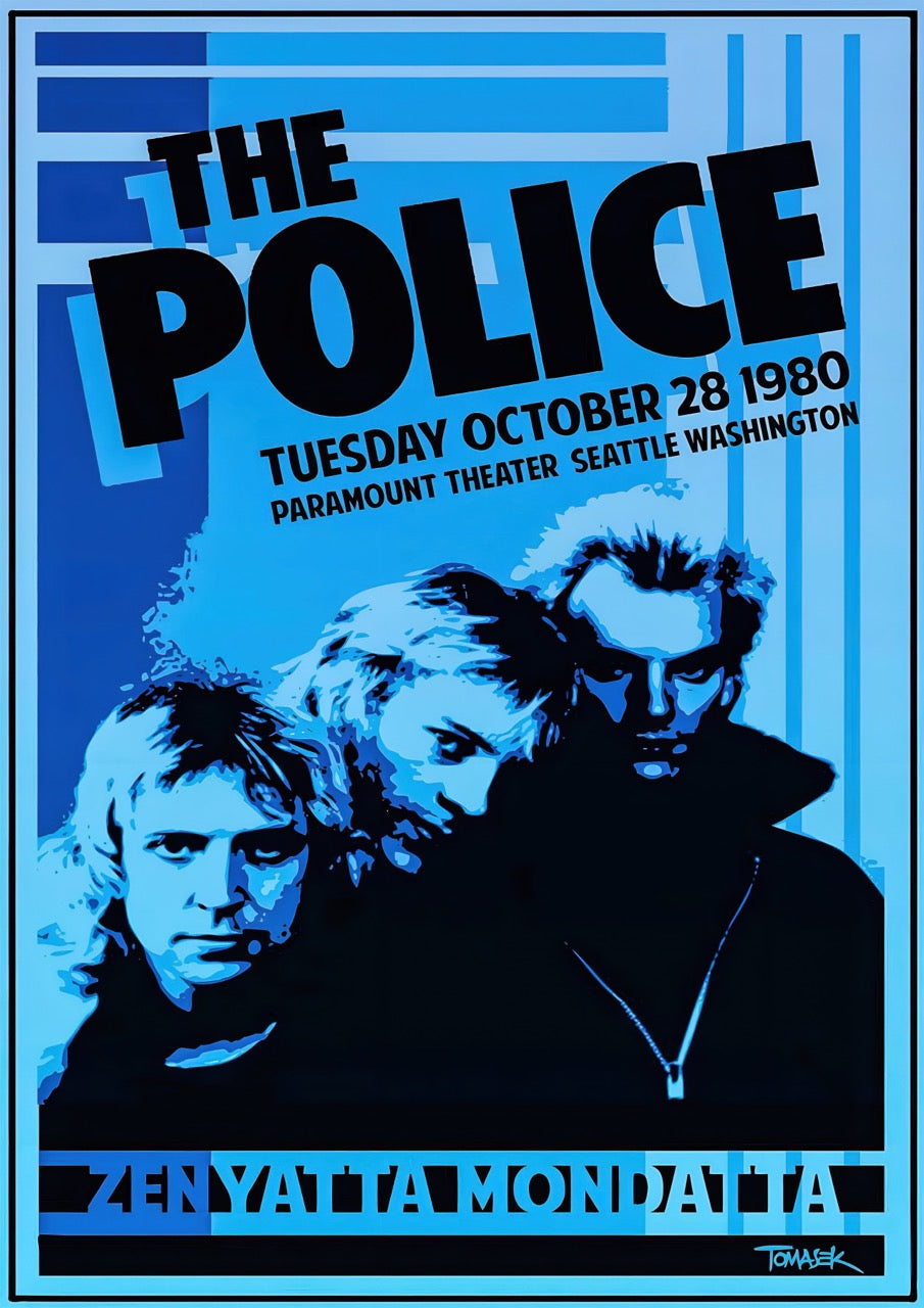THE POLICE – SEATTLE 1980 ZENYATTA MONDATTA TOUR POSTER