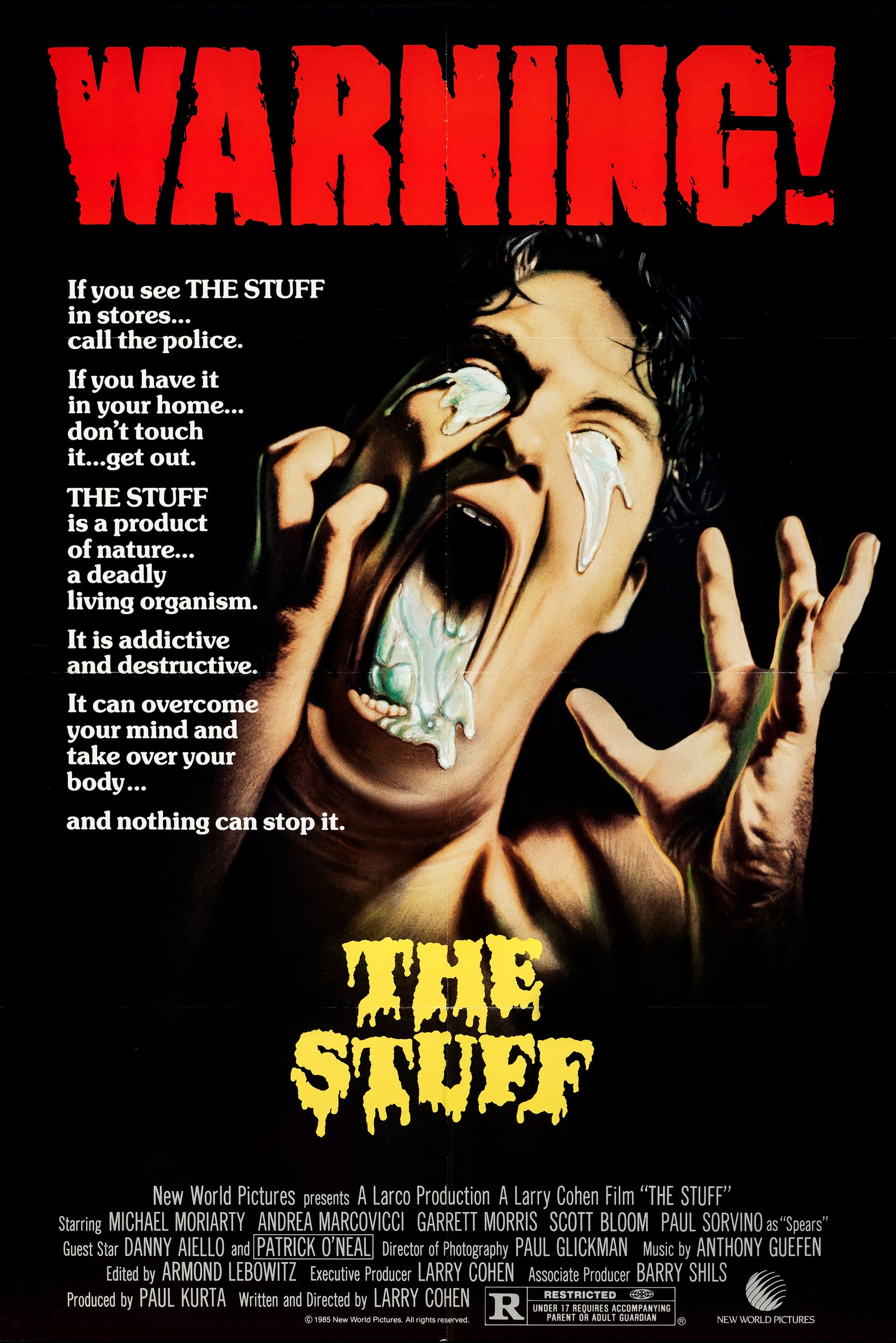 THE STUFF – MICHAEL MORIARTY – 1985 – FILM HORREUR SCIENCE-FICTION – REPRODUCTION – POSTER HUB STUDIO – HQ