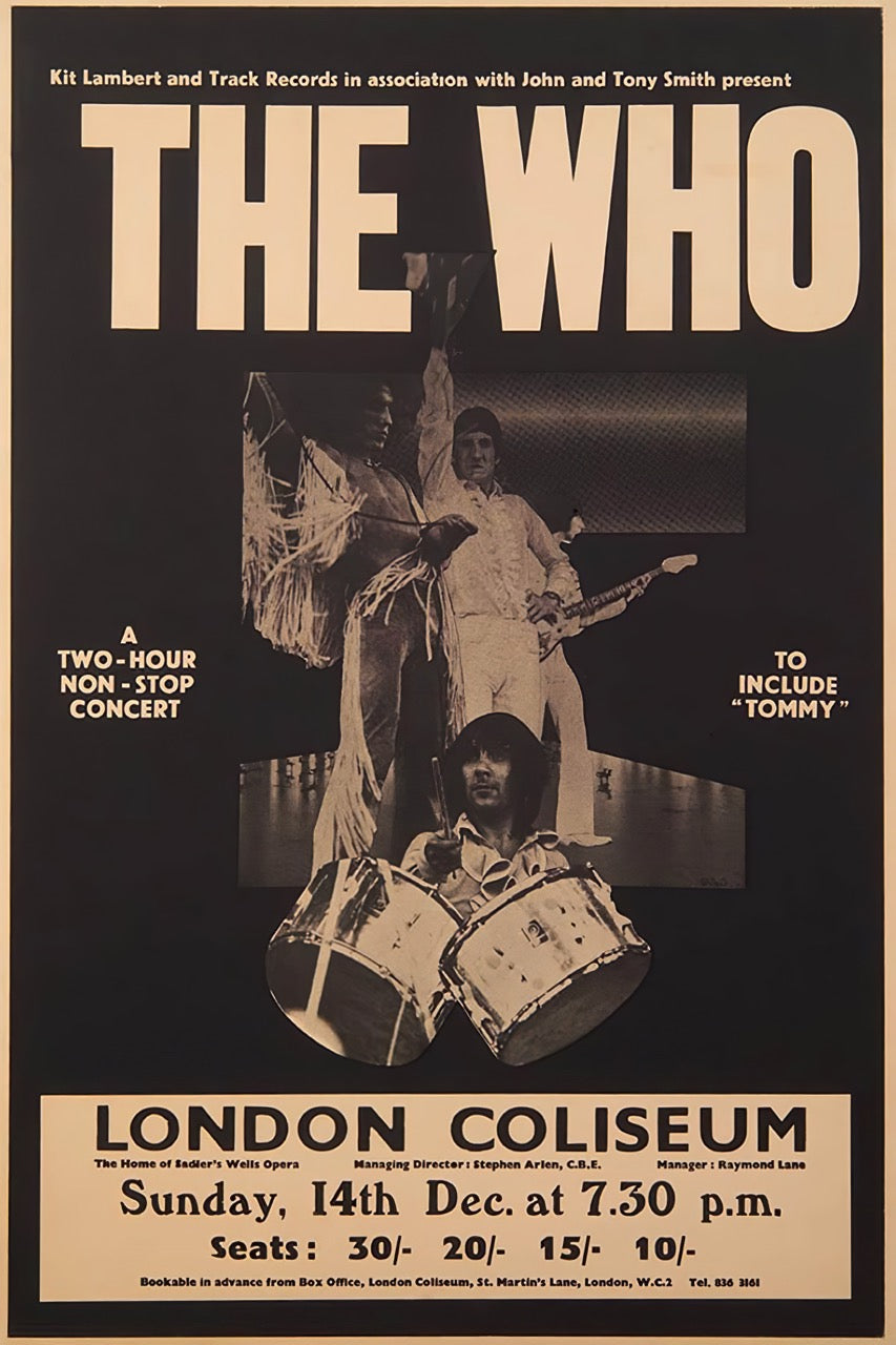 THE WHO IN CONCERT – VINTAGE LONDON COLISEUM POSTER FEATURING TOMMY