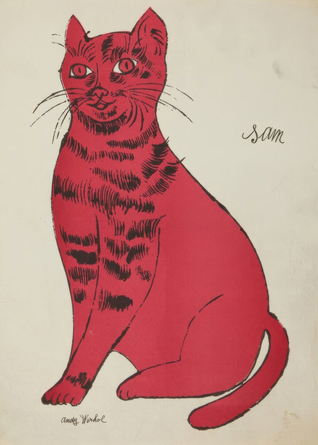 AFFICHE STYLE POP ART CHAT ROUGE HUB STUDIO RÉTRO, HQ