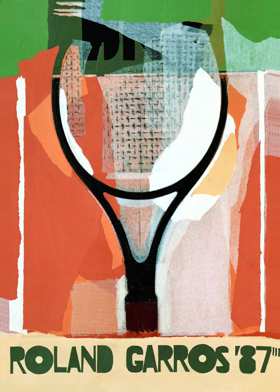 ROLAND GARROS 1987 – POSTER TENNIS VINTAGE TOURNOI DE PARIS