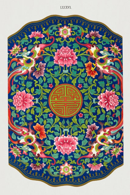 MOTIF FLORAL ASIATIQUE TRADITIONNEL – ART DÉCORATIF CHINOIS VINTAGE