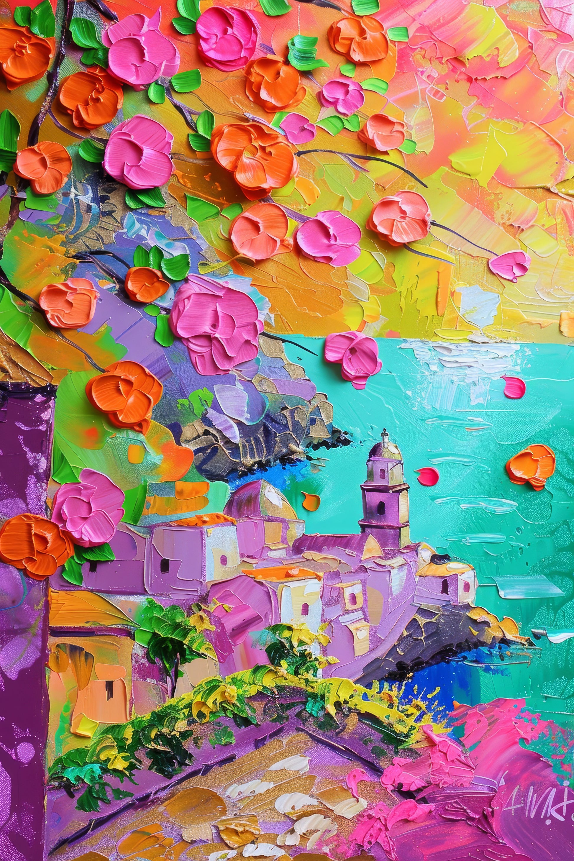 MARCHÉ AUX FLEURS – SCÈNE COLORÉE POSTER HUB STUDIO | HQ