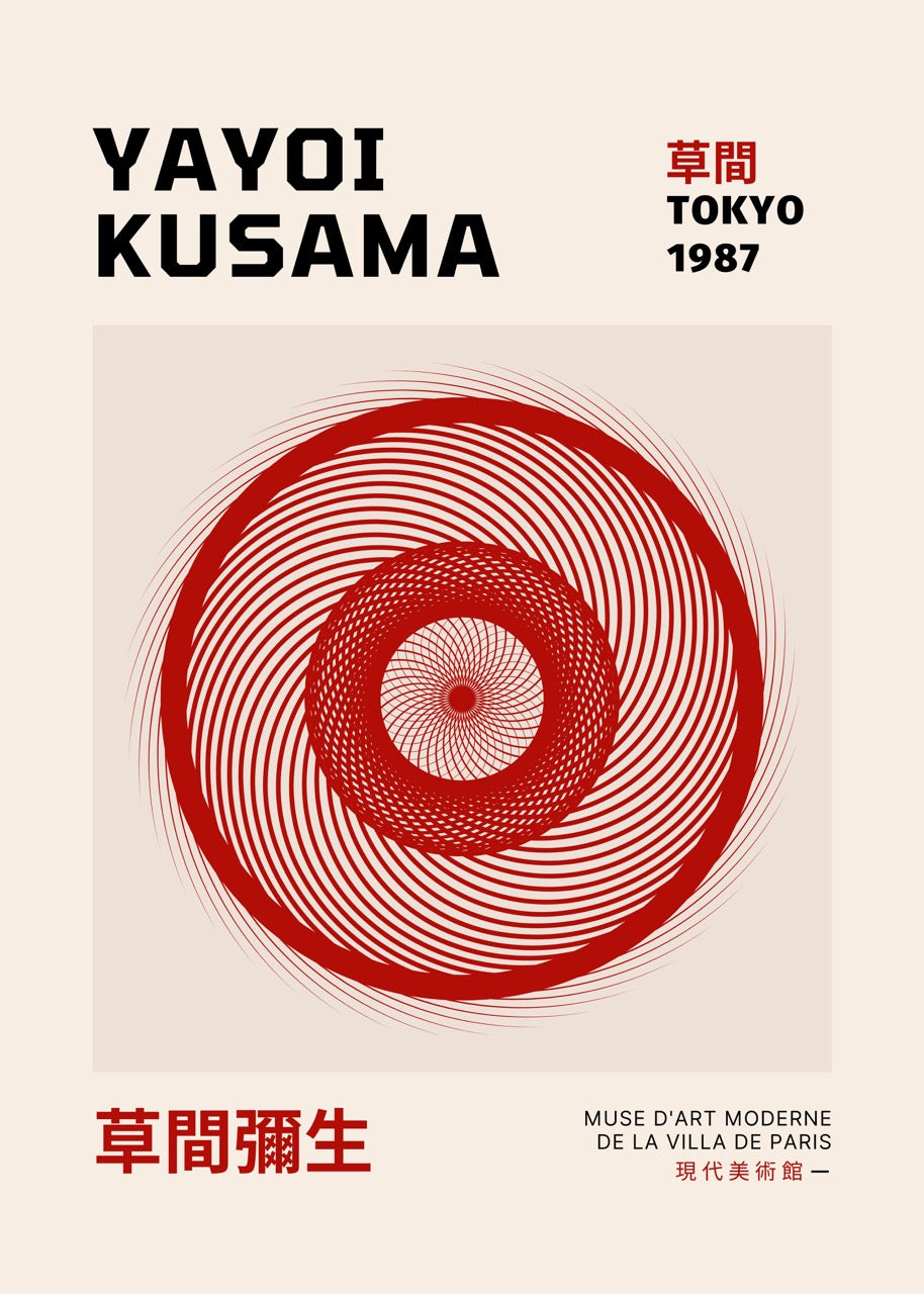YAYOI KUSAMA TOKIO 1987 – ARTE ABSTRACTO CONTEMPORÁNEO ROJO