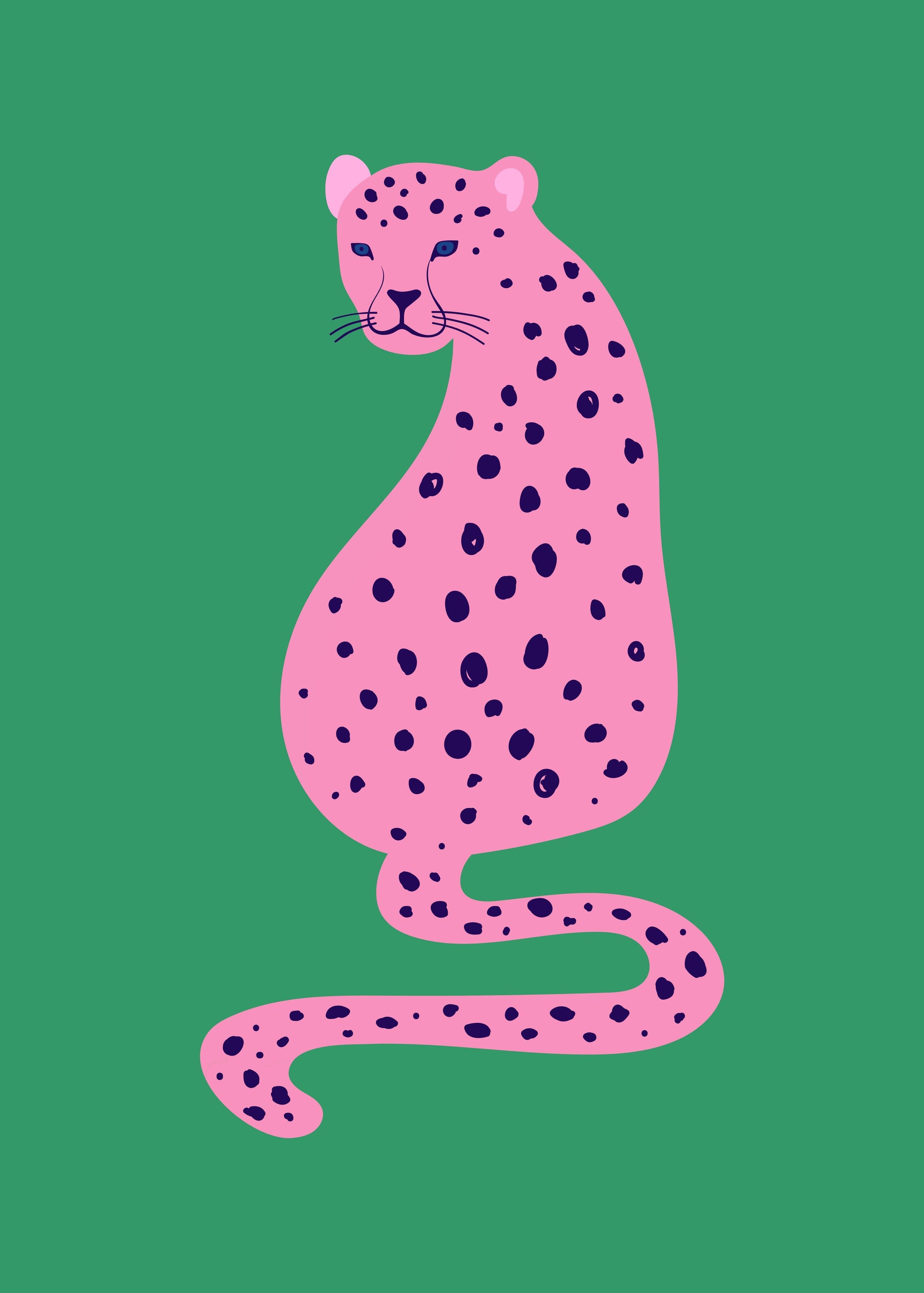 LÉOPARD ROSE ART MODERNE POSTER HUB STUDIO RÉTRO | HQ