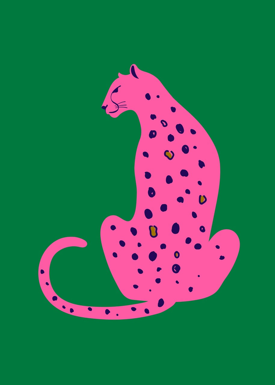 PANTHÈRE ROSE | ANIMAL POP & GRAPHIC | POSTER ART CONTEMPORAIN | POSTER HUB STUDIO | HQ