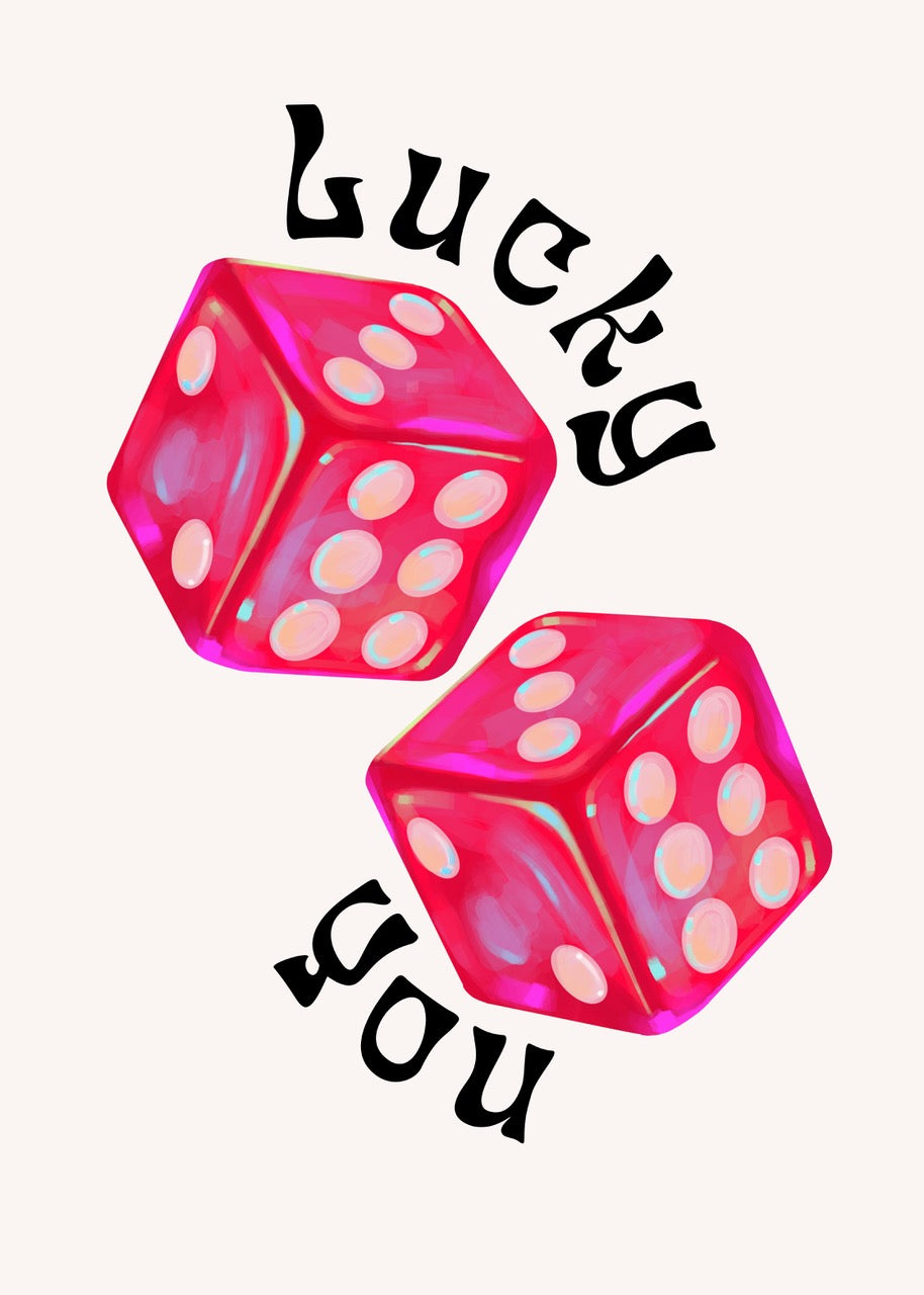 LUCKY YOU | POP TYPOGRAPHY ART | POSTER ART CONTEMPORAIN | POSTER HUB STUDIO RÉTRO | HQ