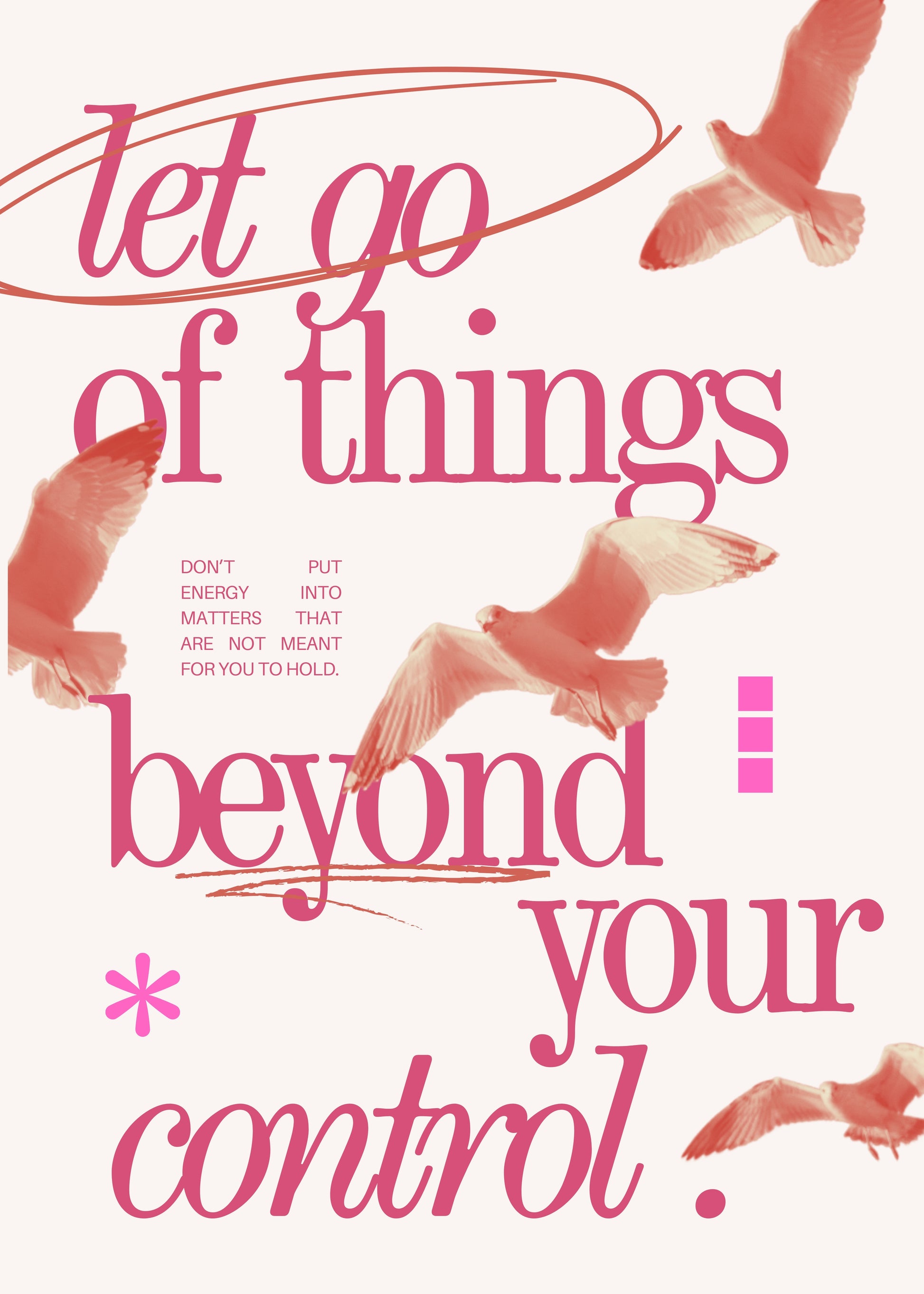 MOTIVATION LÂCHER-PRISE – LET GO OF THINGS BEYOND YOUR CONTROL POSTER HUB STUDIO RÉTRO | HQ