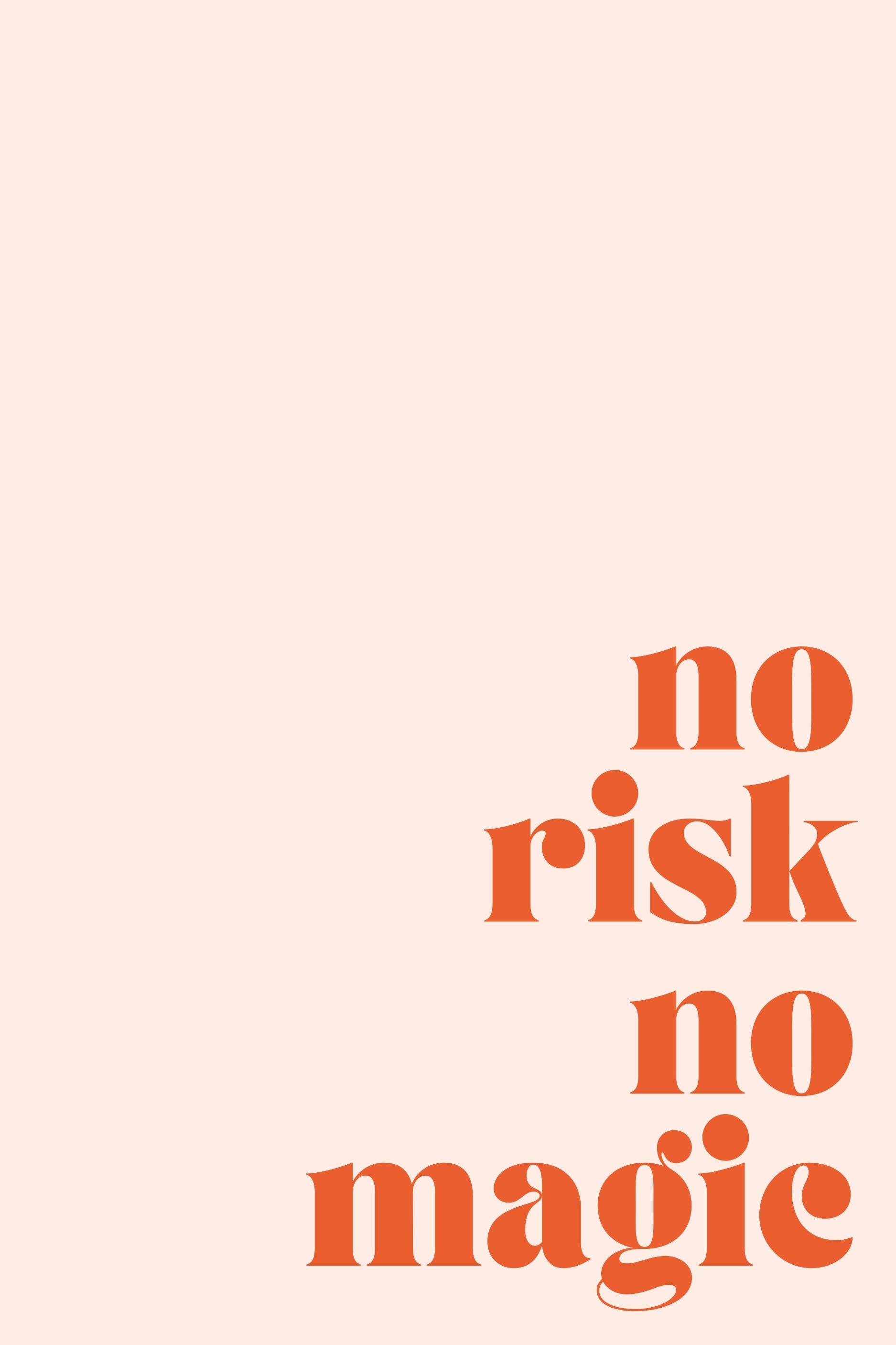 TYPOGRAPHIE NO RISK NO MAGIC – ART MINIMALISTE MOTIVATIONNEL POSTER HUB STUDIO RÉTRO | HQ