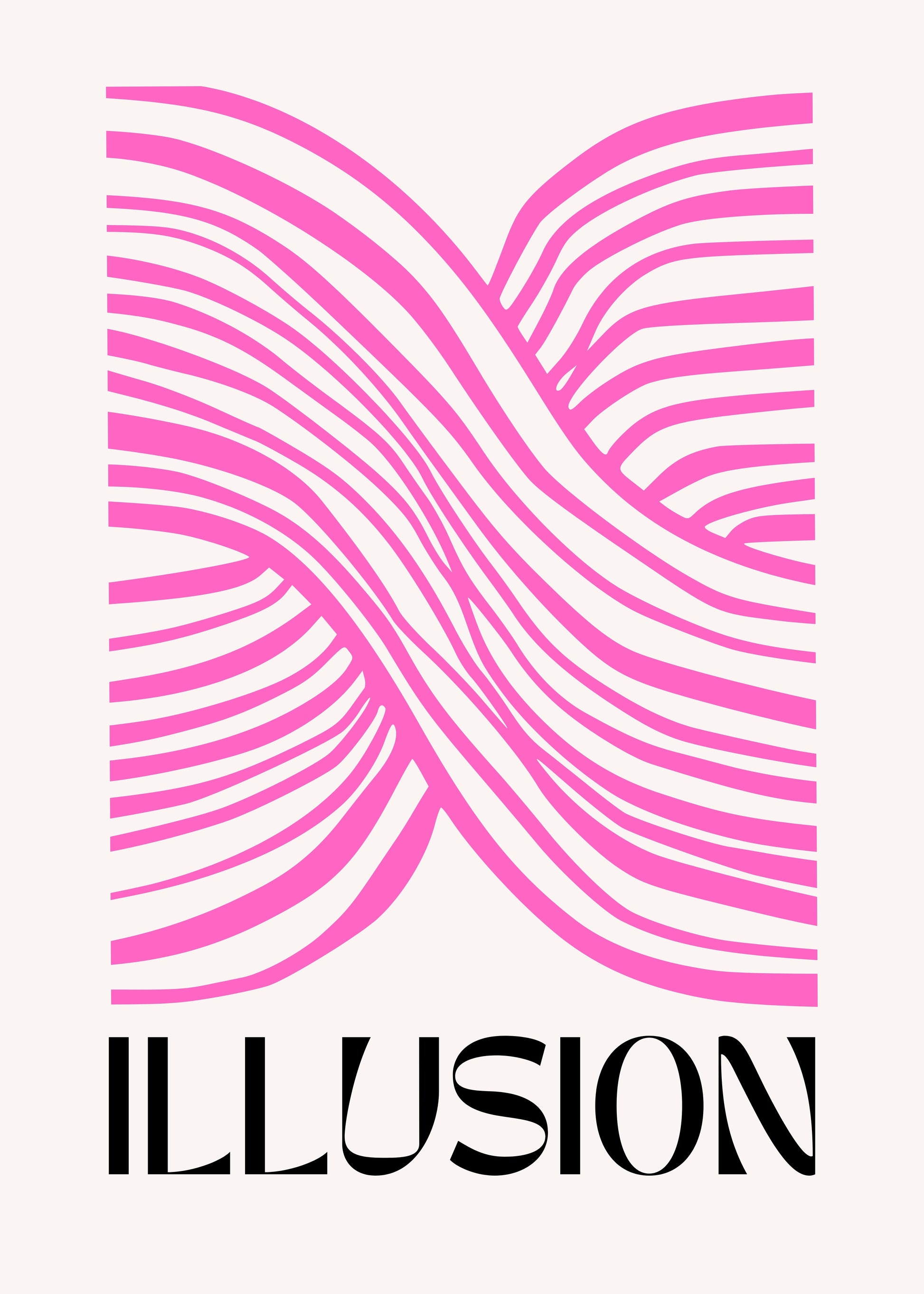 ILLUSION OPTIQUE ABSTRAITE ROSE – ART GRAPHIQUE MODERNE MINIMALISTE POSTER HUB STUDIO RÉTRO | HQ